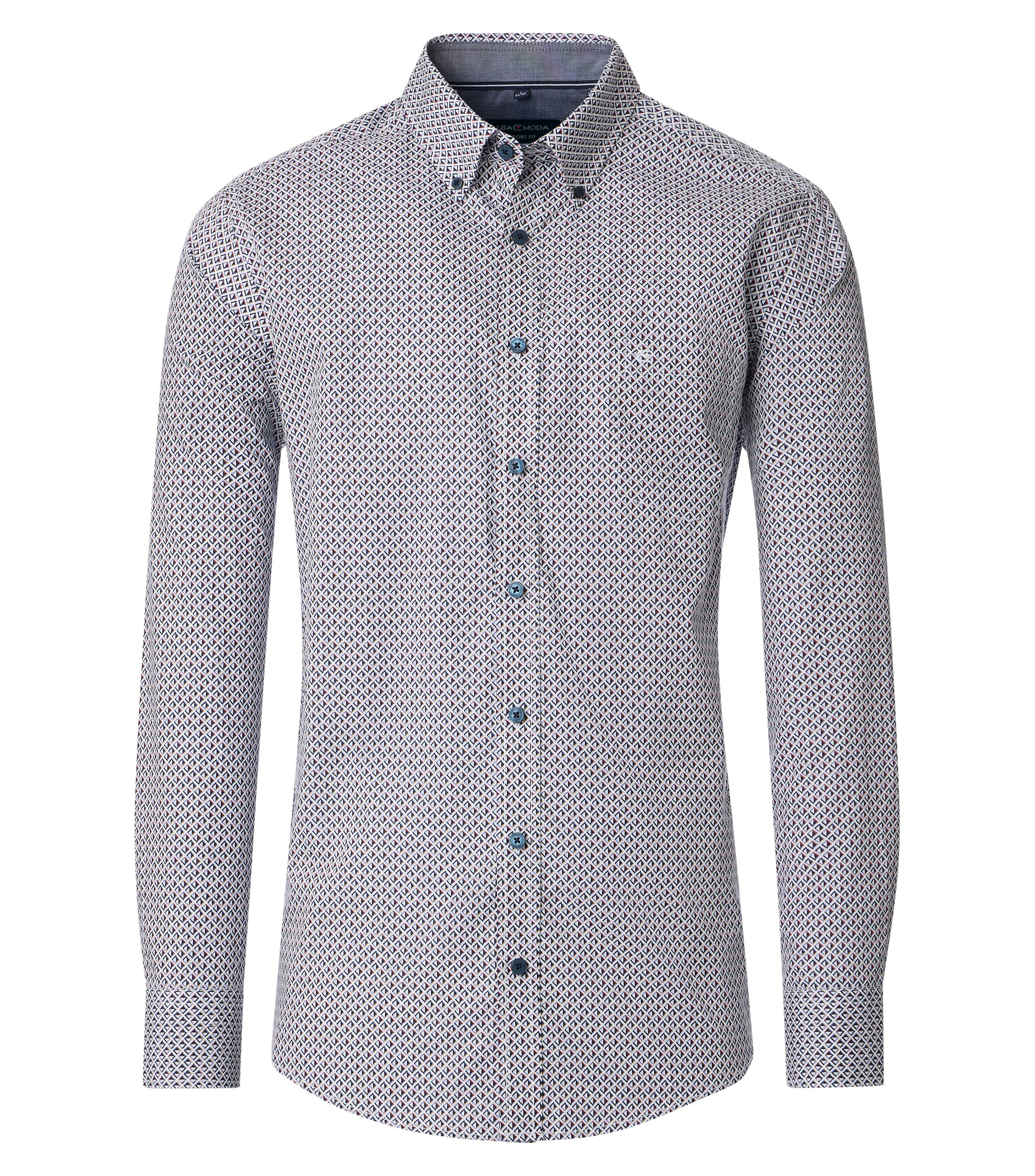 Ein Freizeithemd im Print Muster in der Farbe Blau