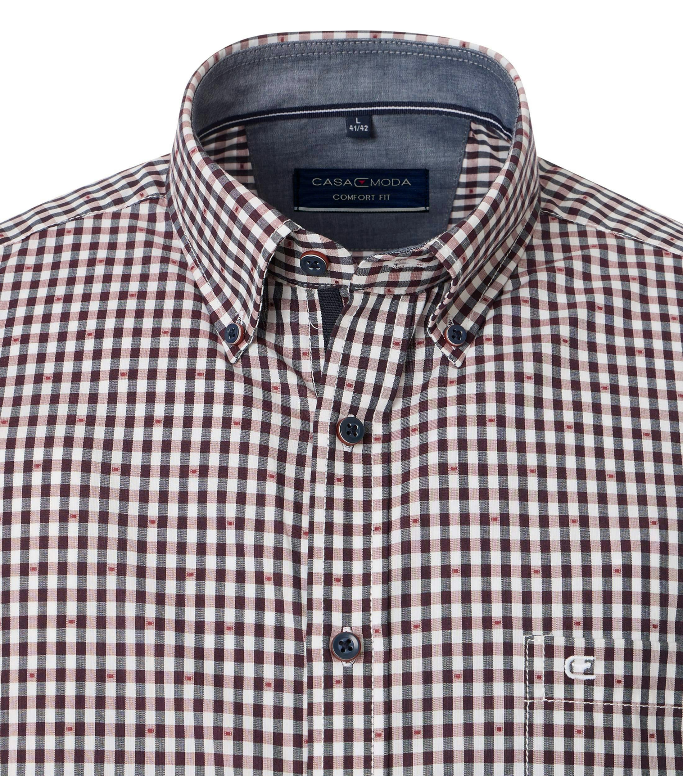 Ein Freizeithemd im kariert Muster in der Farbe Rot