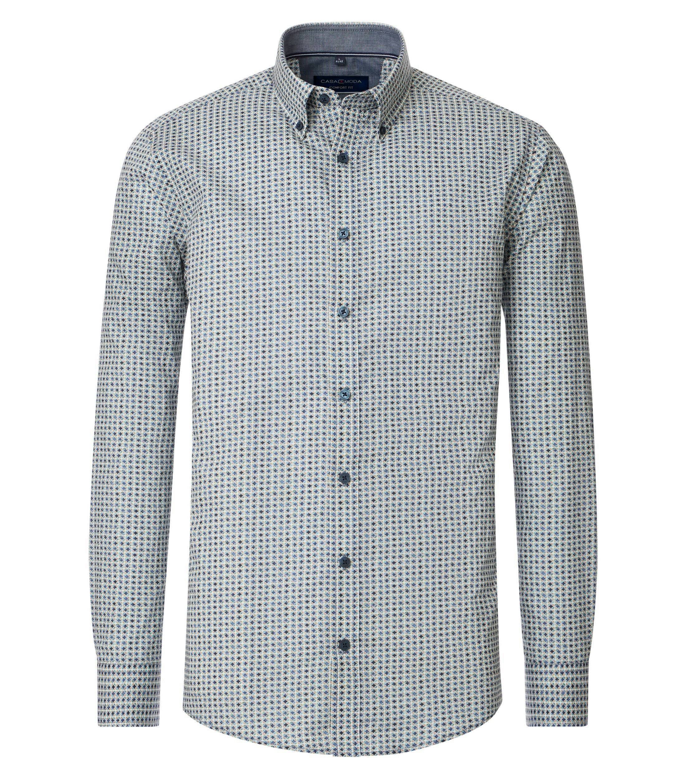 Ein Freizeithemd im Print Muster in der Farbe Blau