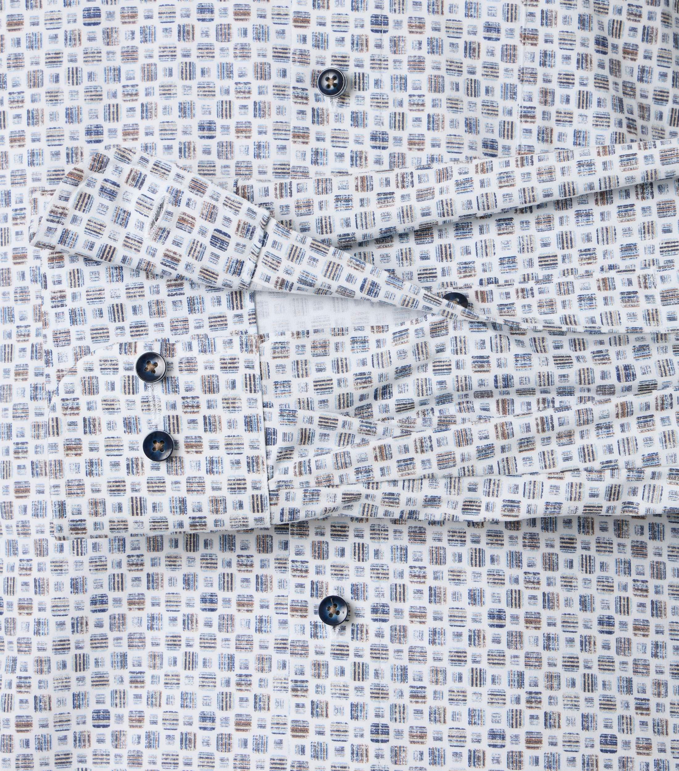 Ein Businesshemd im Print Muster in der Farbe Beige