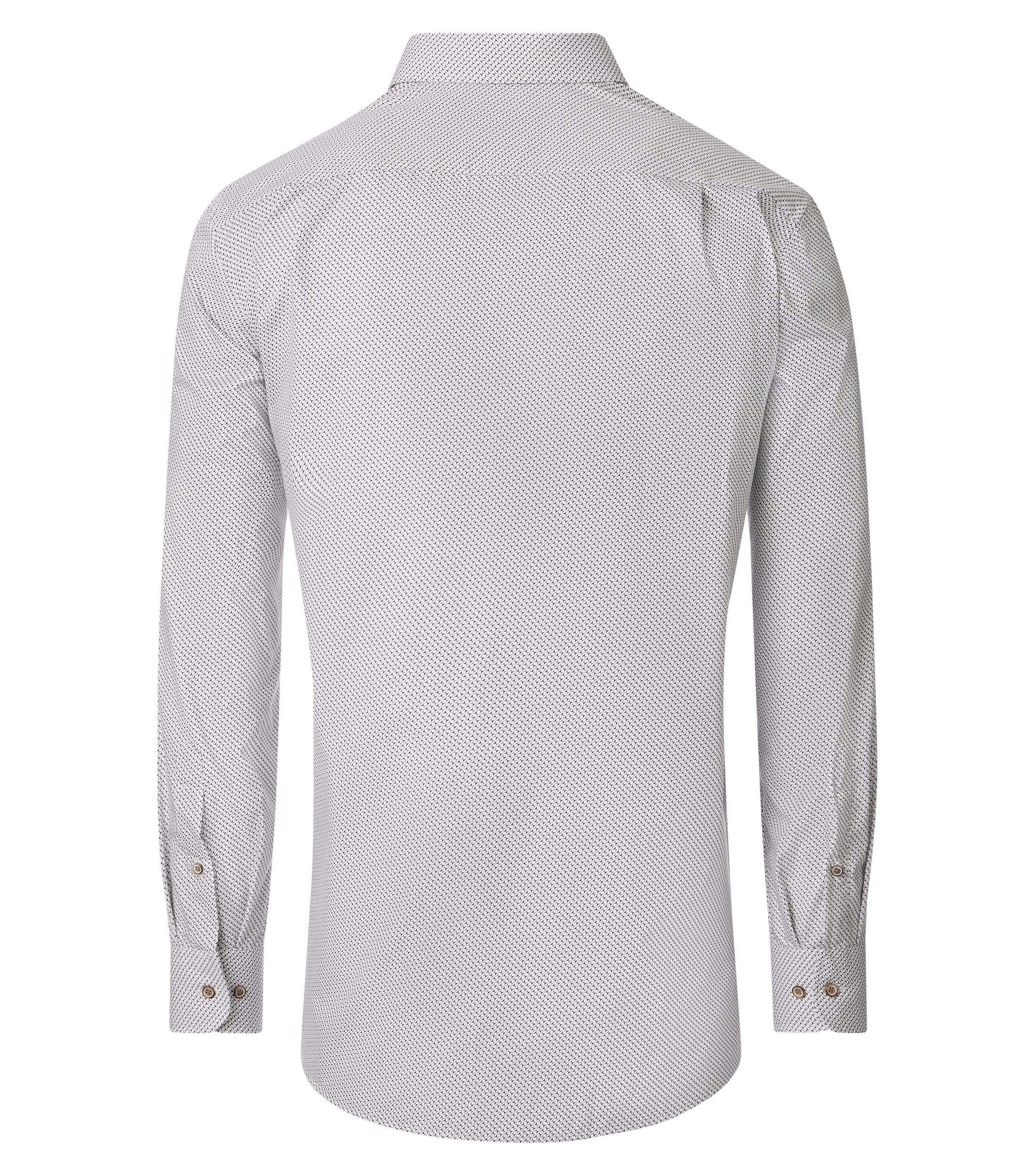 Ein Businesshemd im Print Muster in der Farbe Beige