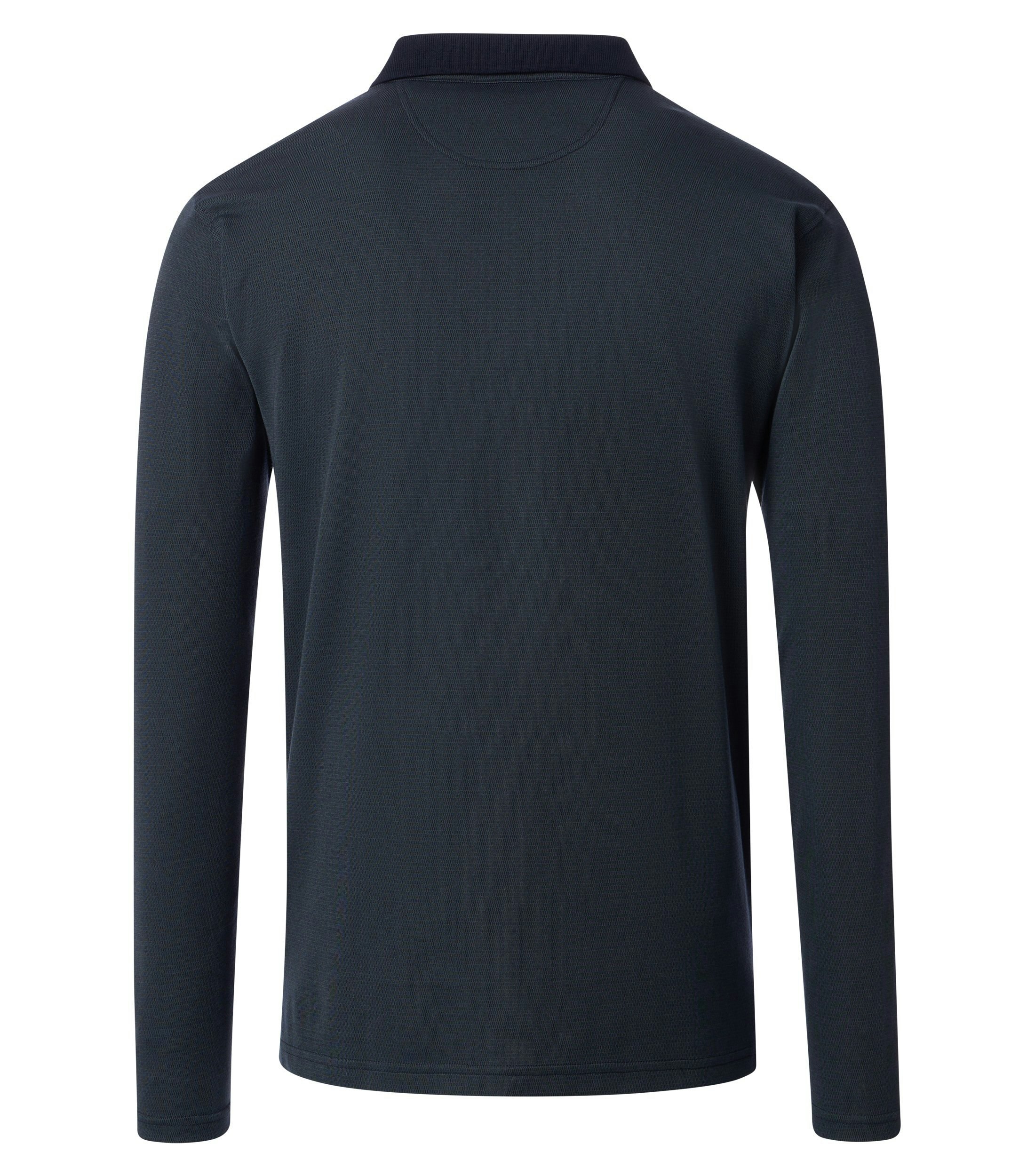 Ein Polo-Shirt im gestreift Muster in der Farbe Dunkelblau