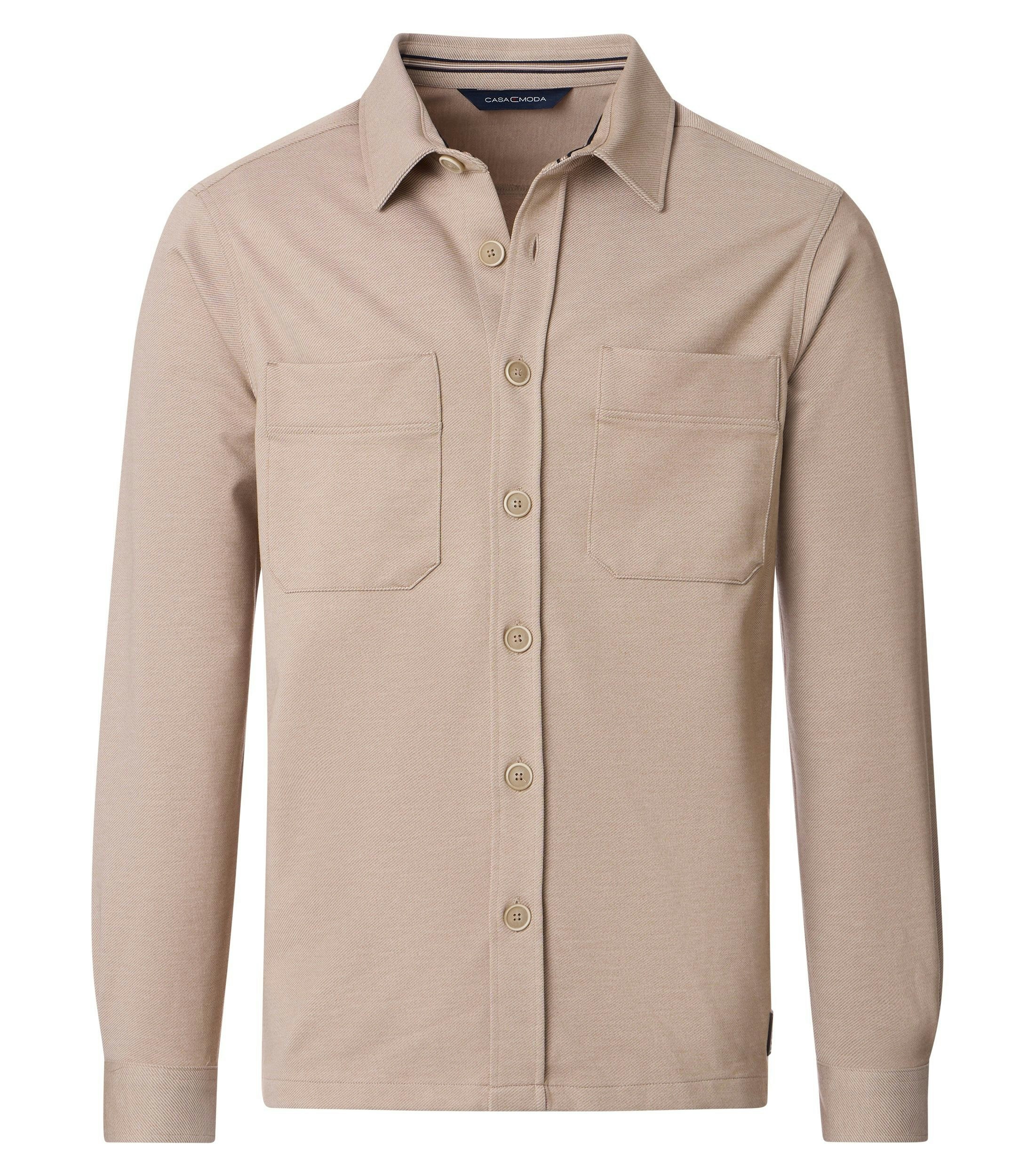 Ein Freizeithemd im uni Muster in der Farbe Beige