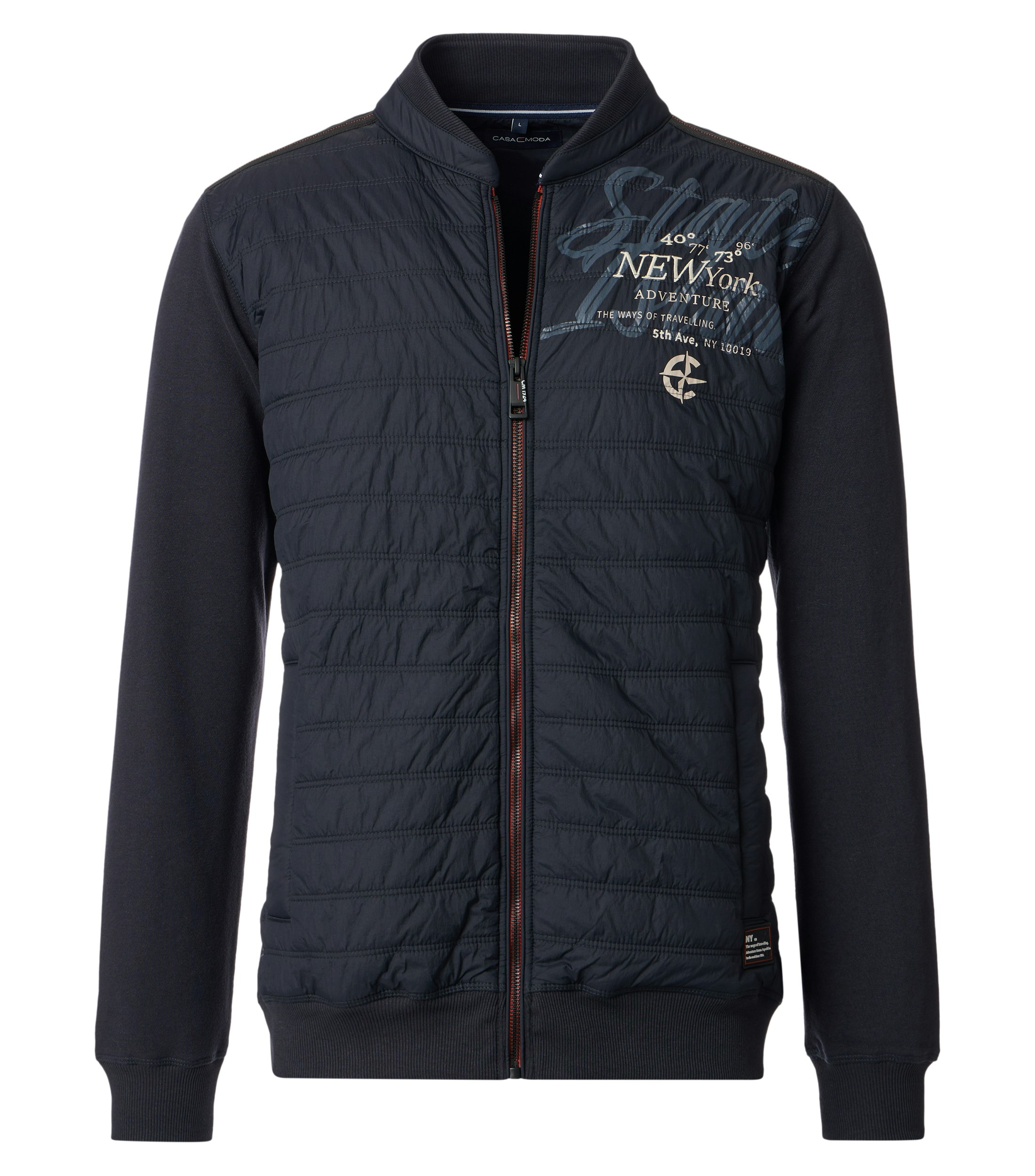 Ein Sweatjacke im uni Muster in der Farbe Dunkelblau