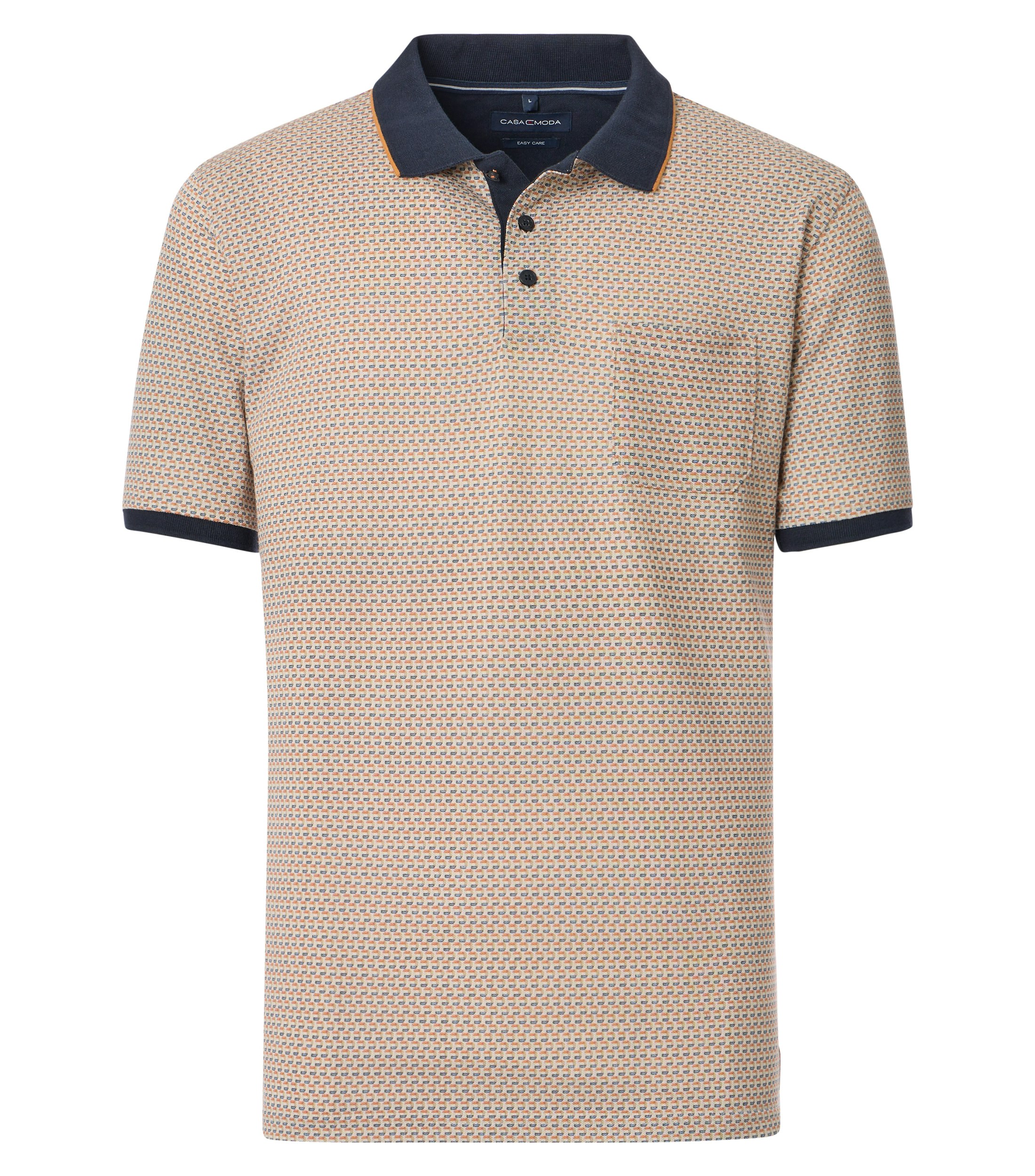 Ein Polo-Shirt im Print Muster in der Farbe Beige