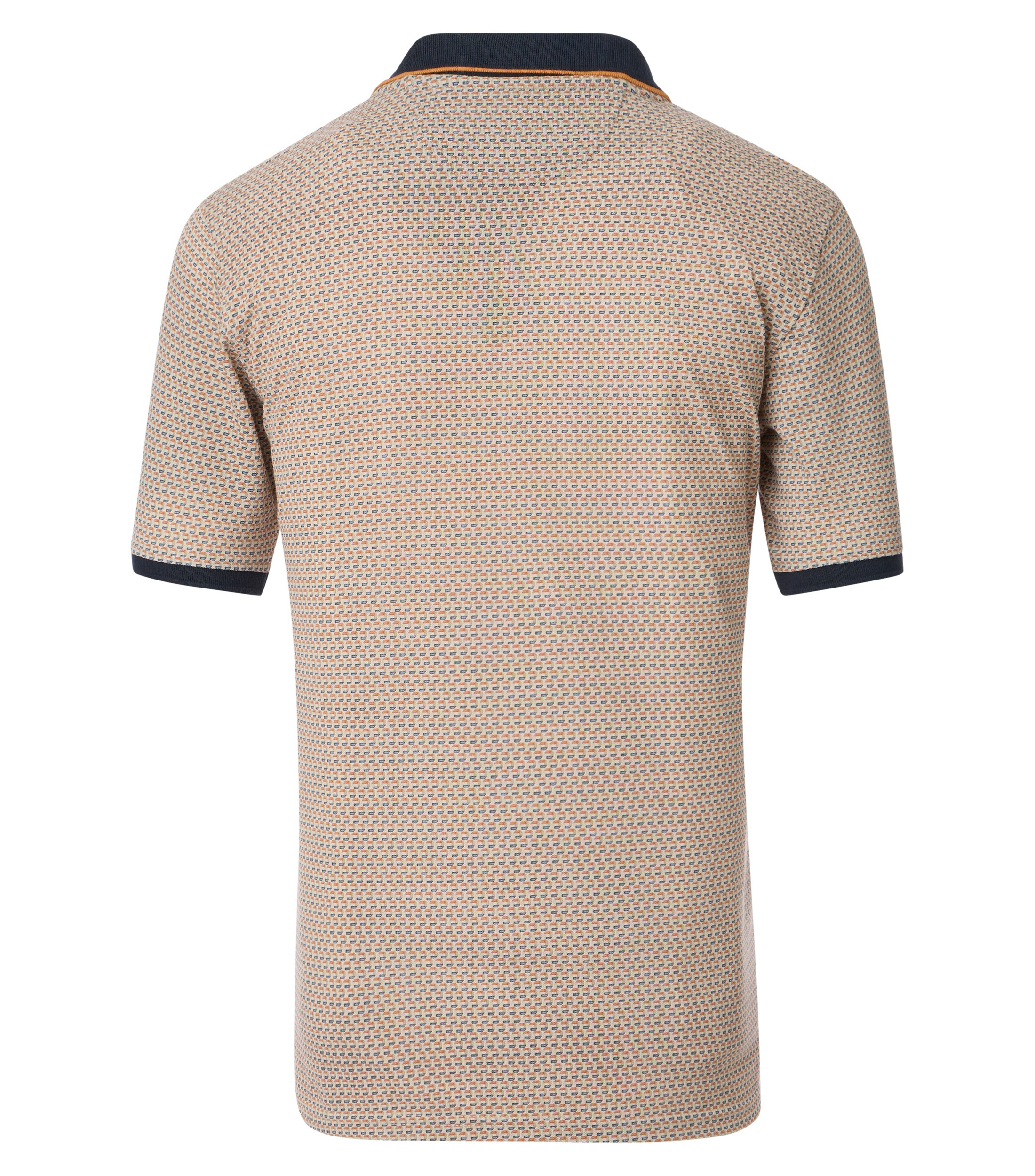 Ein Polo-Shirt im Print Muster in der Farbe Beige
