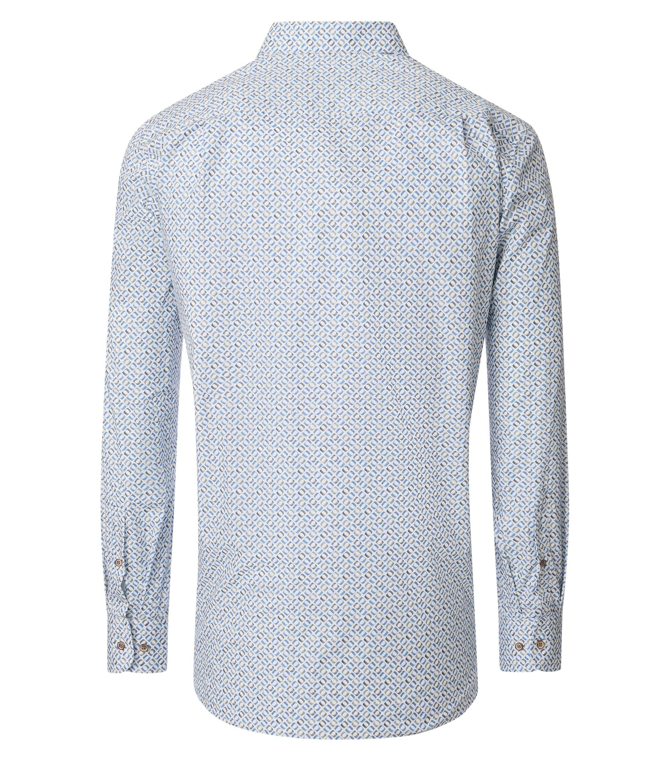 Ein Businesshemd im Print Muster in der Farbe Blau