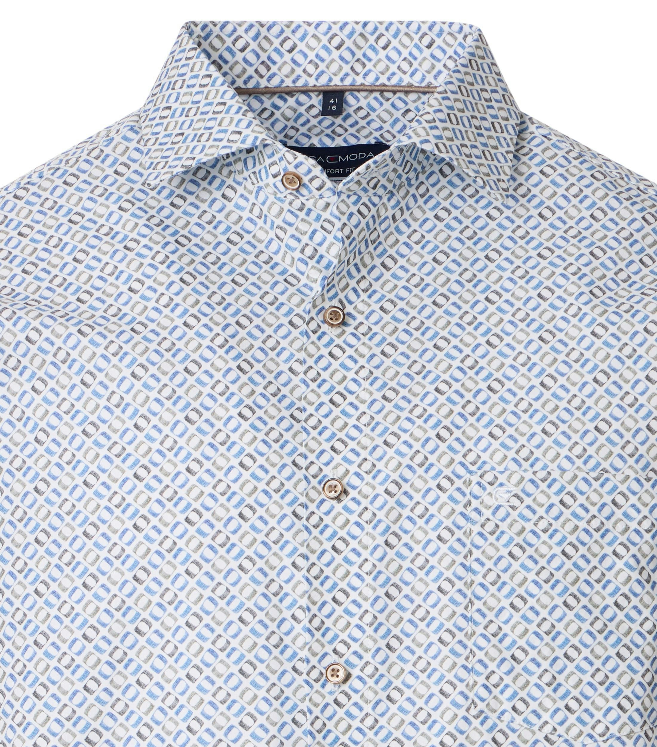 Ein Businesshemd im Print Muster in der Farbe Blau