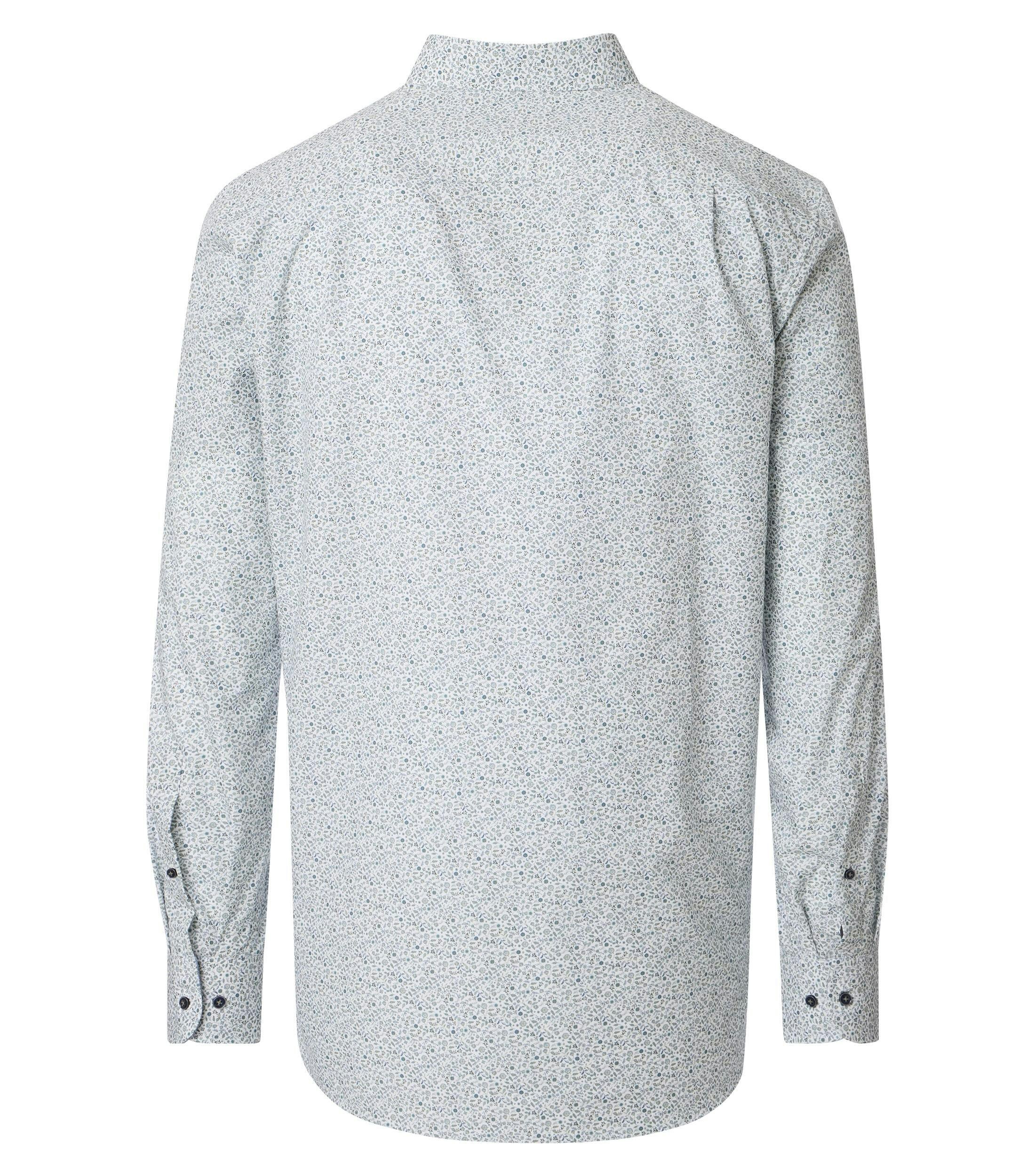 Ein Businesshemd im Print Muster in der Farbe Grün