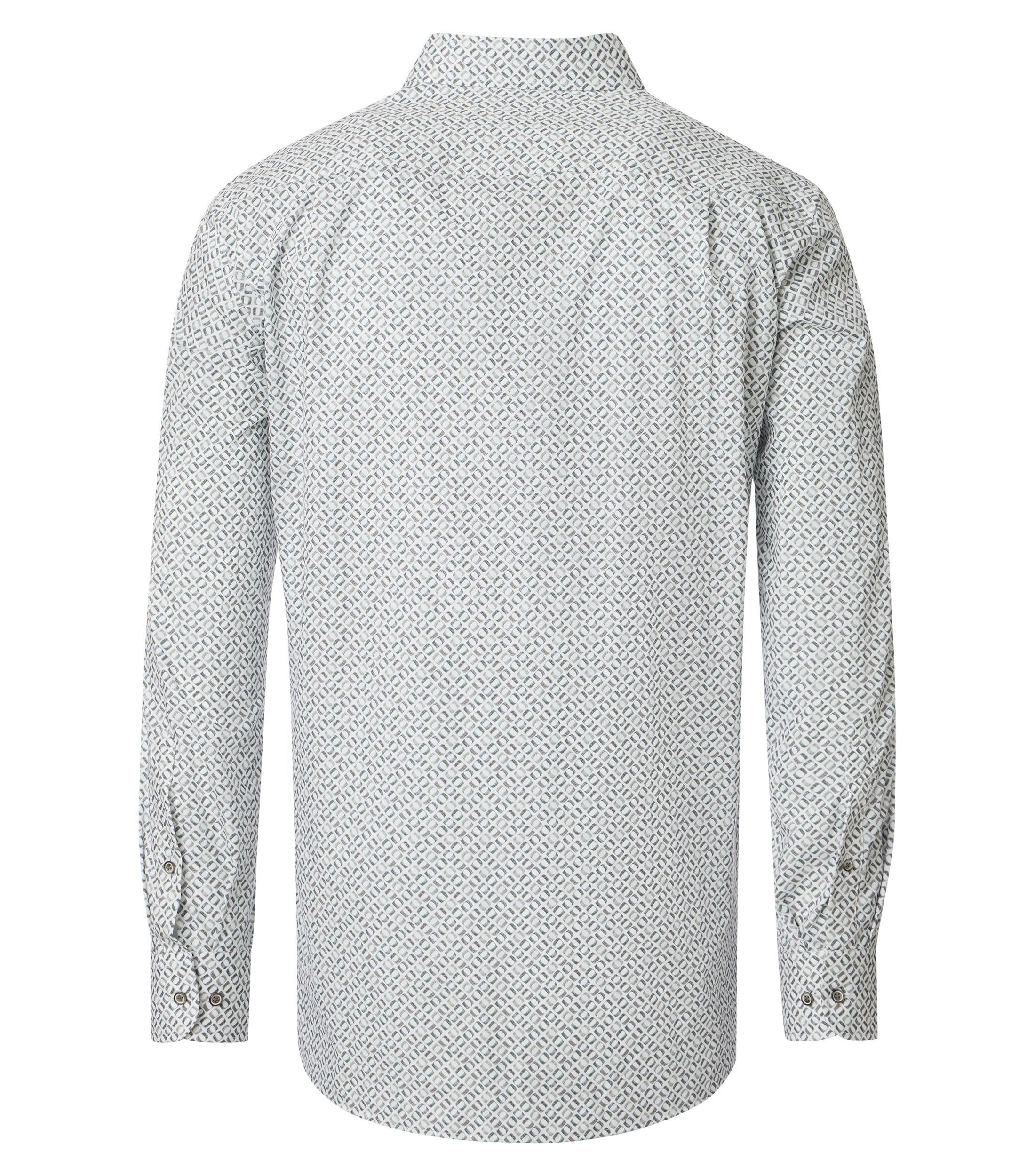 Ein Businesshemd im Print Muster in der Farbe Grün