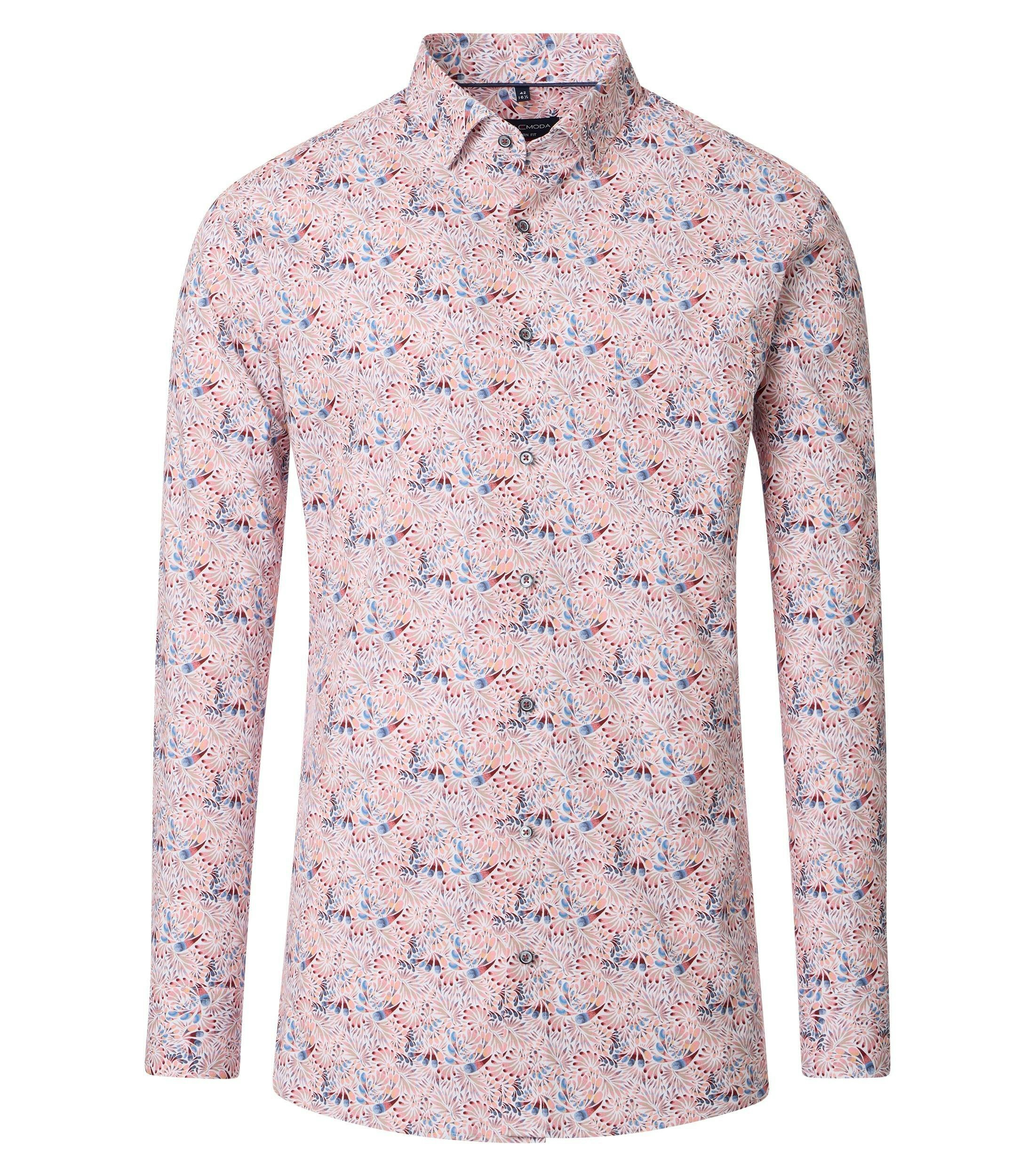 Ein Businesshemd im Print Muster in der Farbe Rot