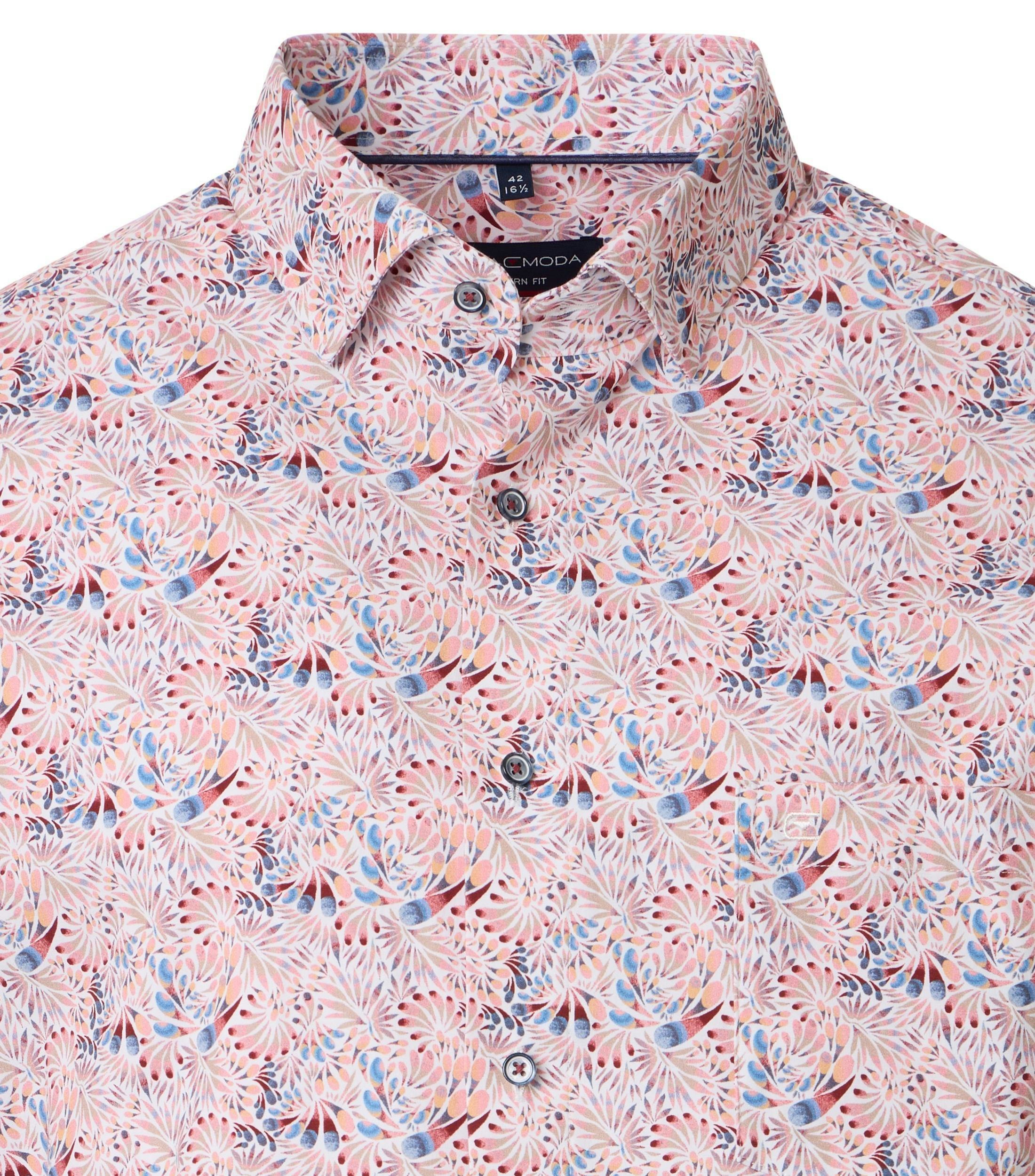 Ein Businesshemd im Print Muster in der Farbe Rot