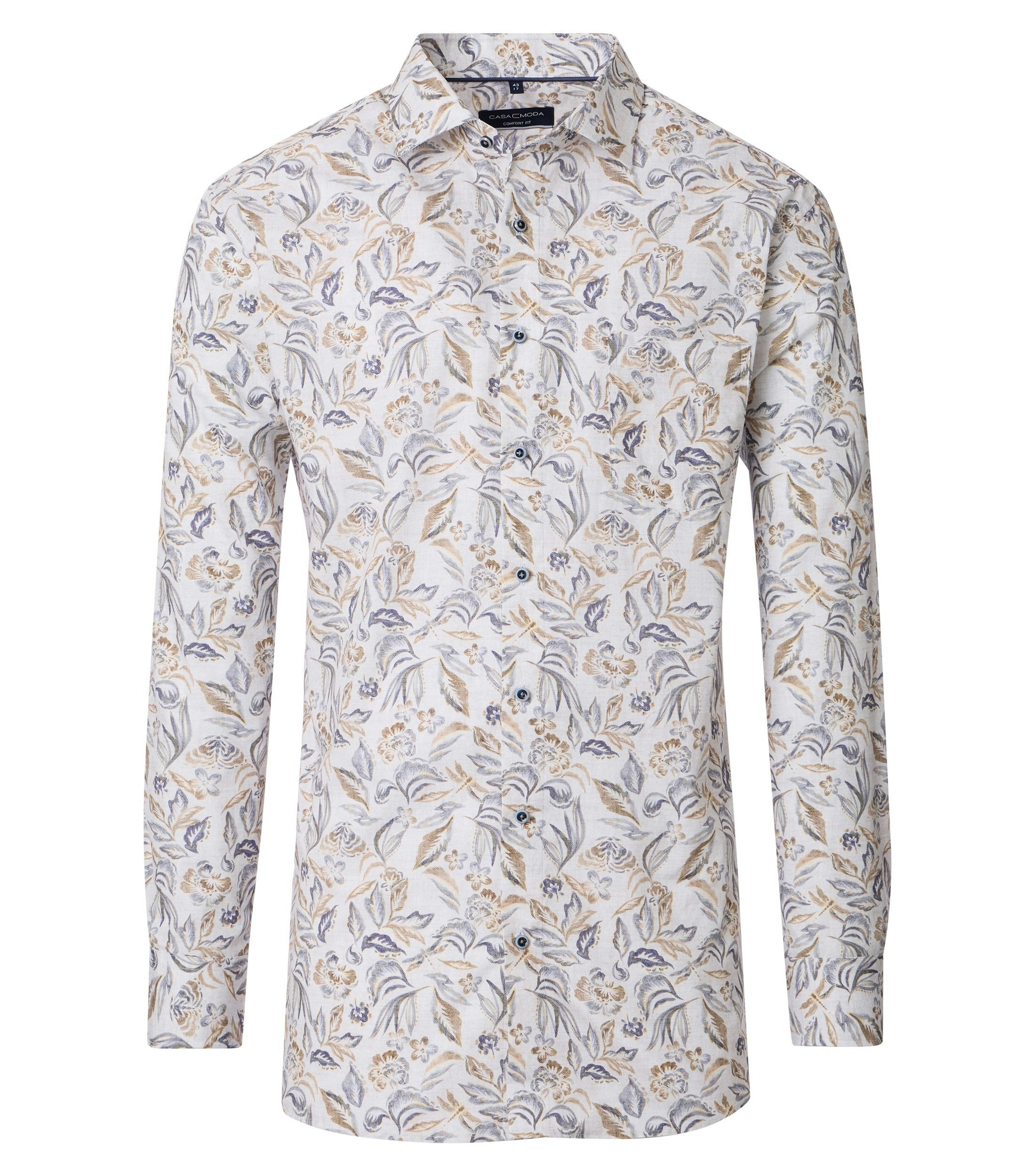 Ein Businesshemd im Print Muster in der Farbe Beige