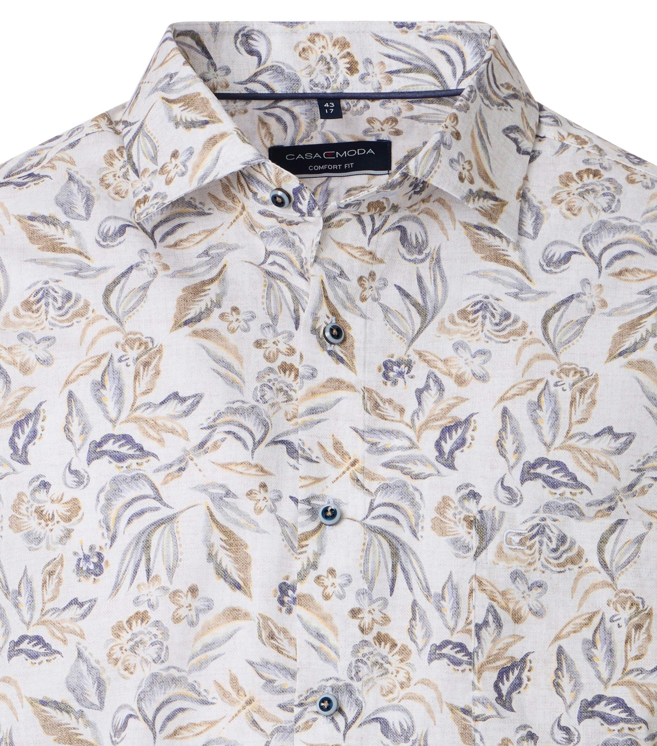 Ein Businesshemd im Print Muster in der Farbe Beige