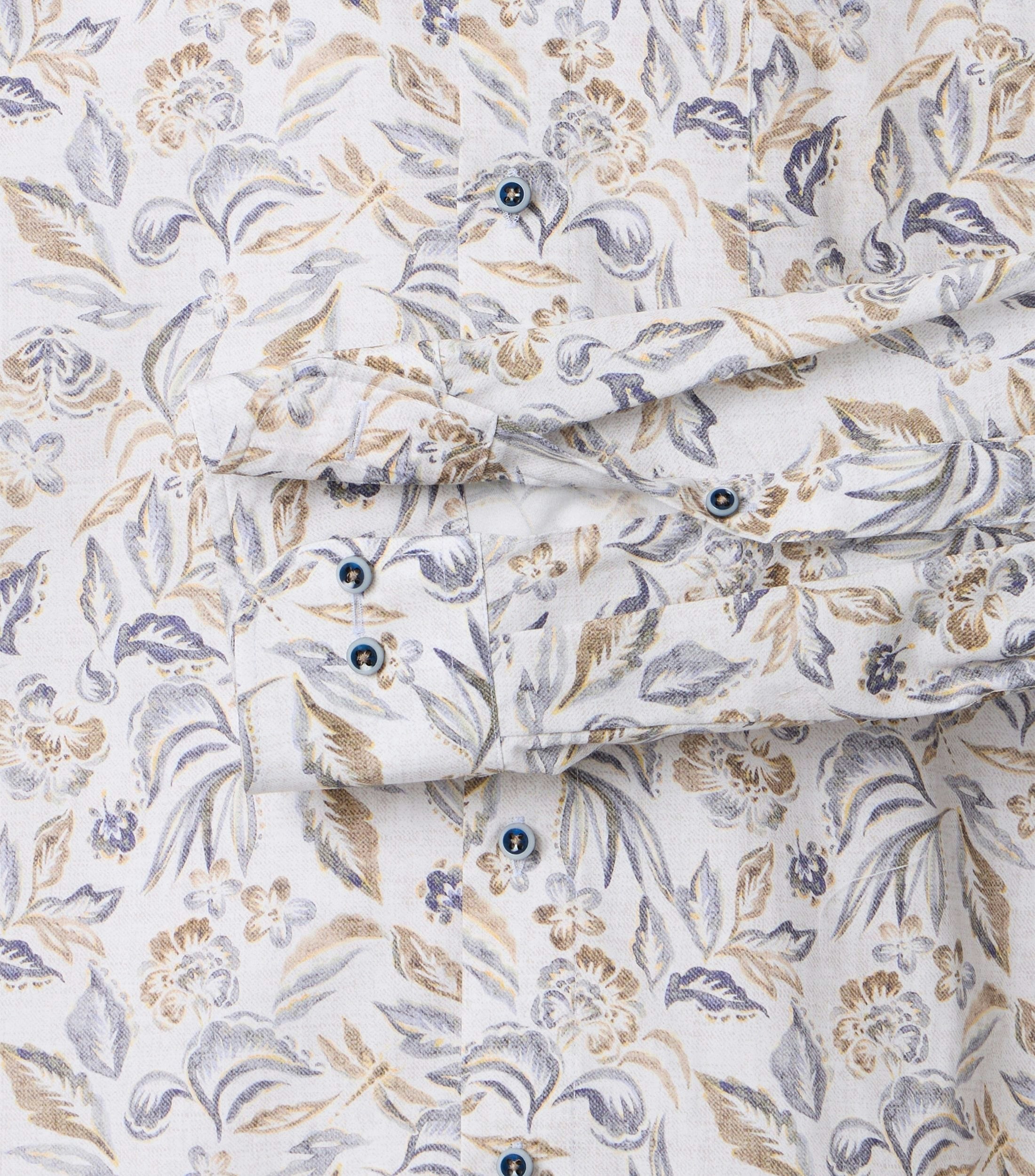 Ein Businesshemd im Print Muster in der Farbe Beige