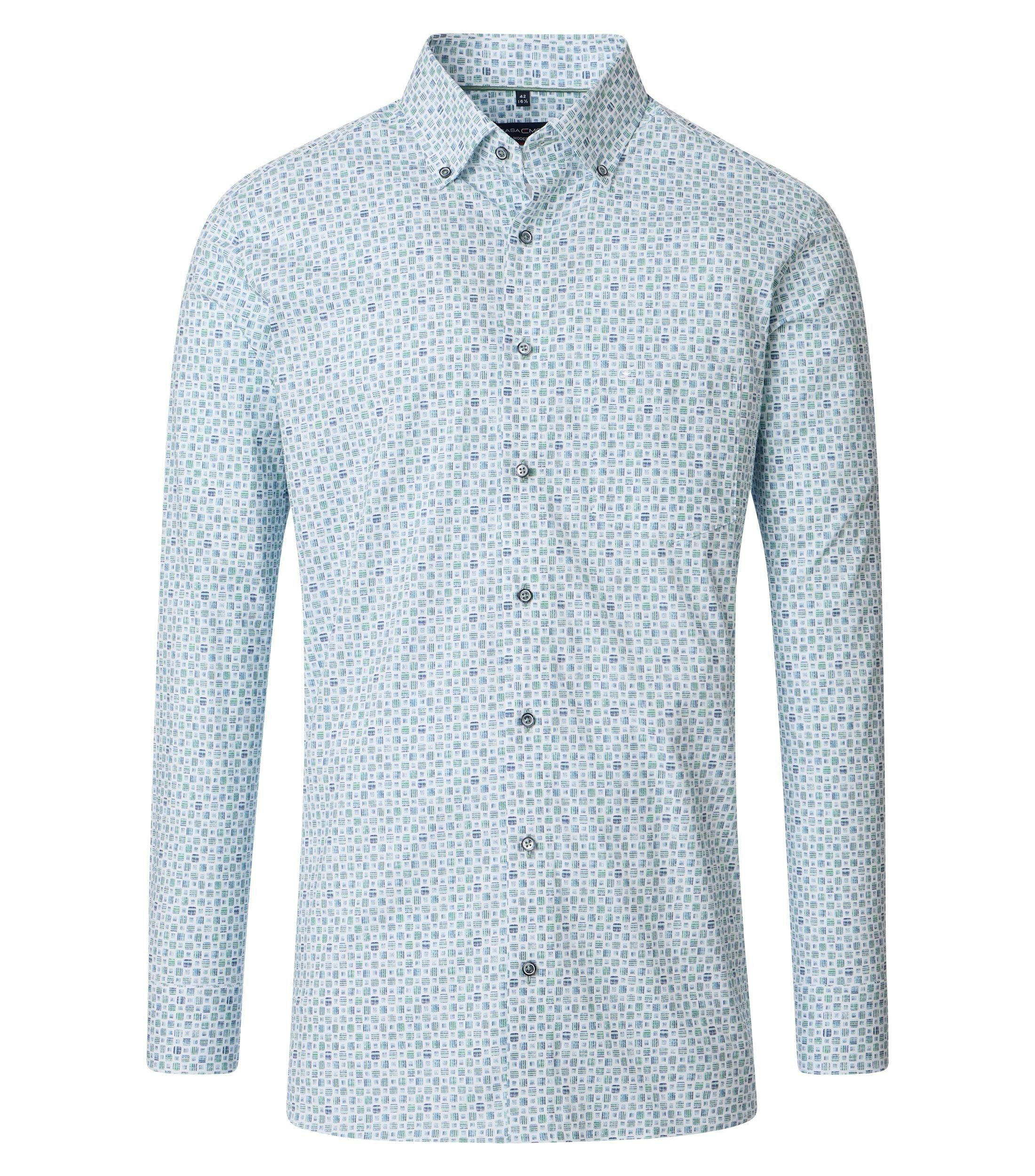 Ein Businesshemd im Print Muster in der Farbe Grün