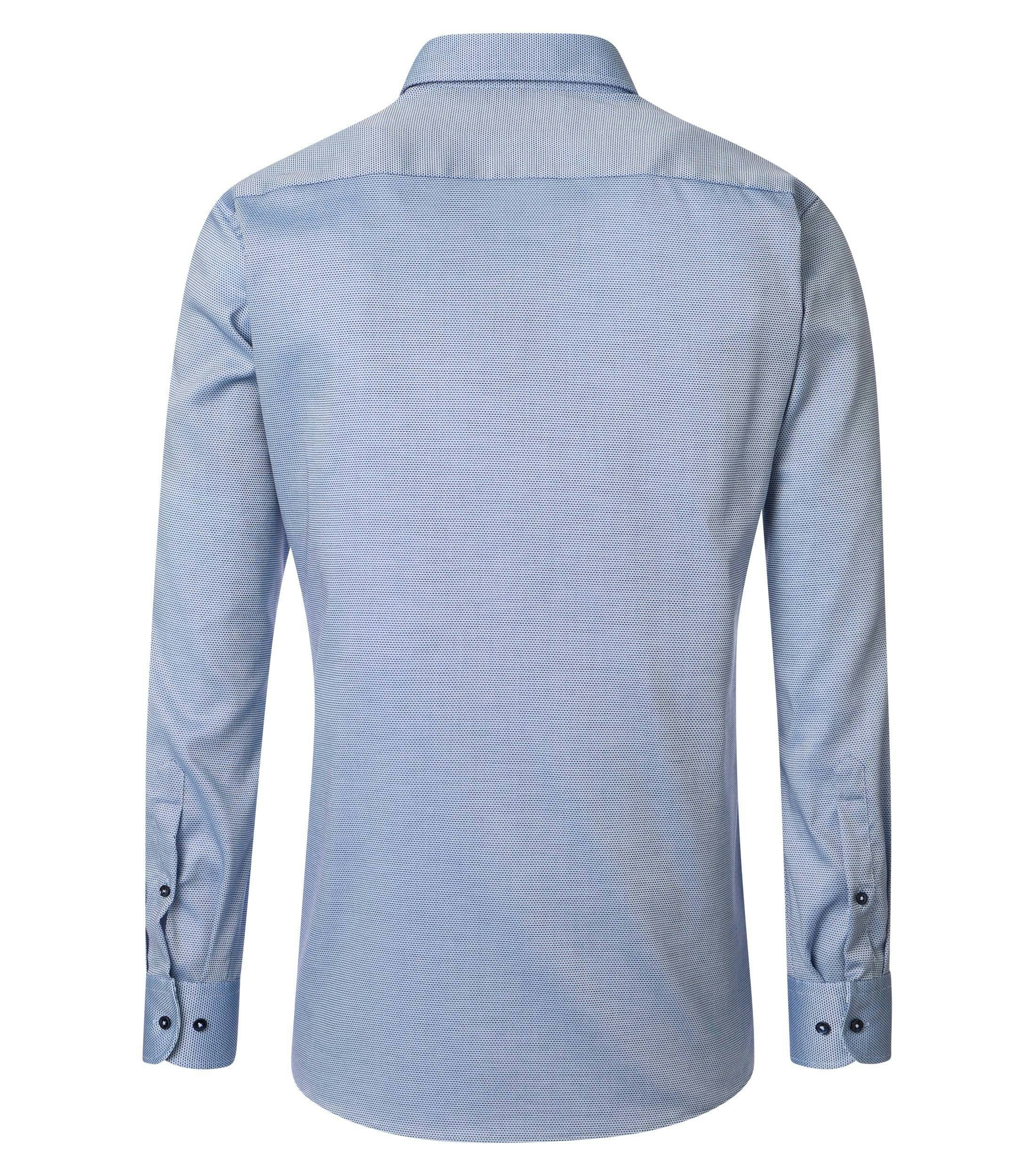 Ein Businesshemd im uni Muster in der Farbe Mittelblau