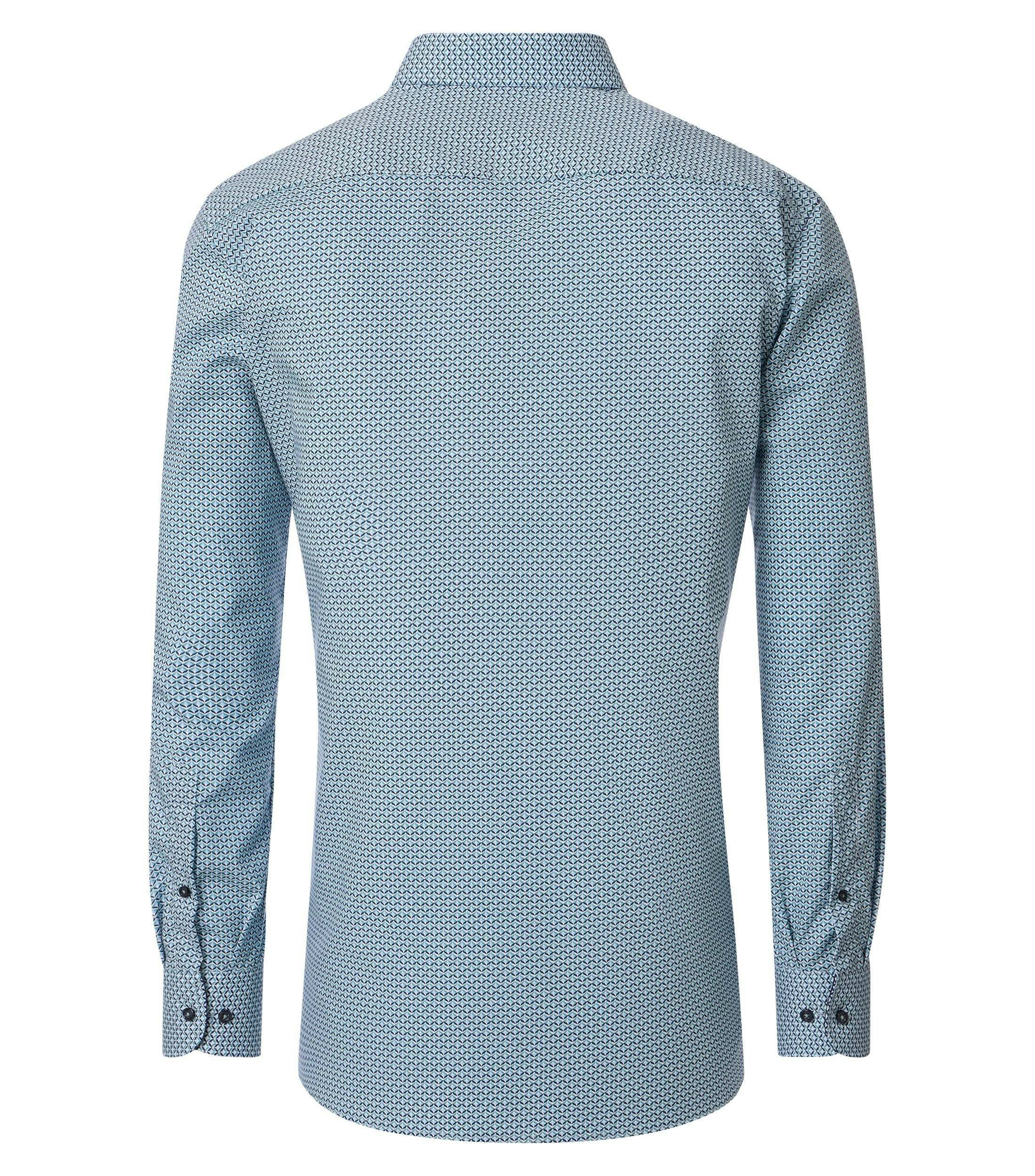Ein Businesshemd im Print Muster in der Farbe Grün