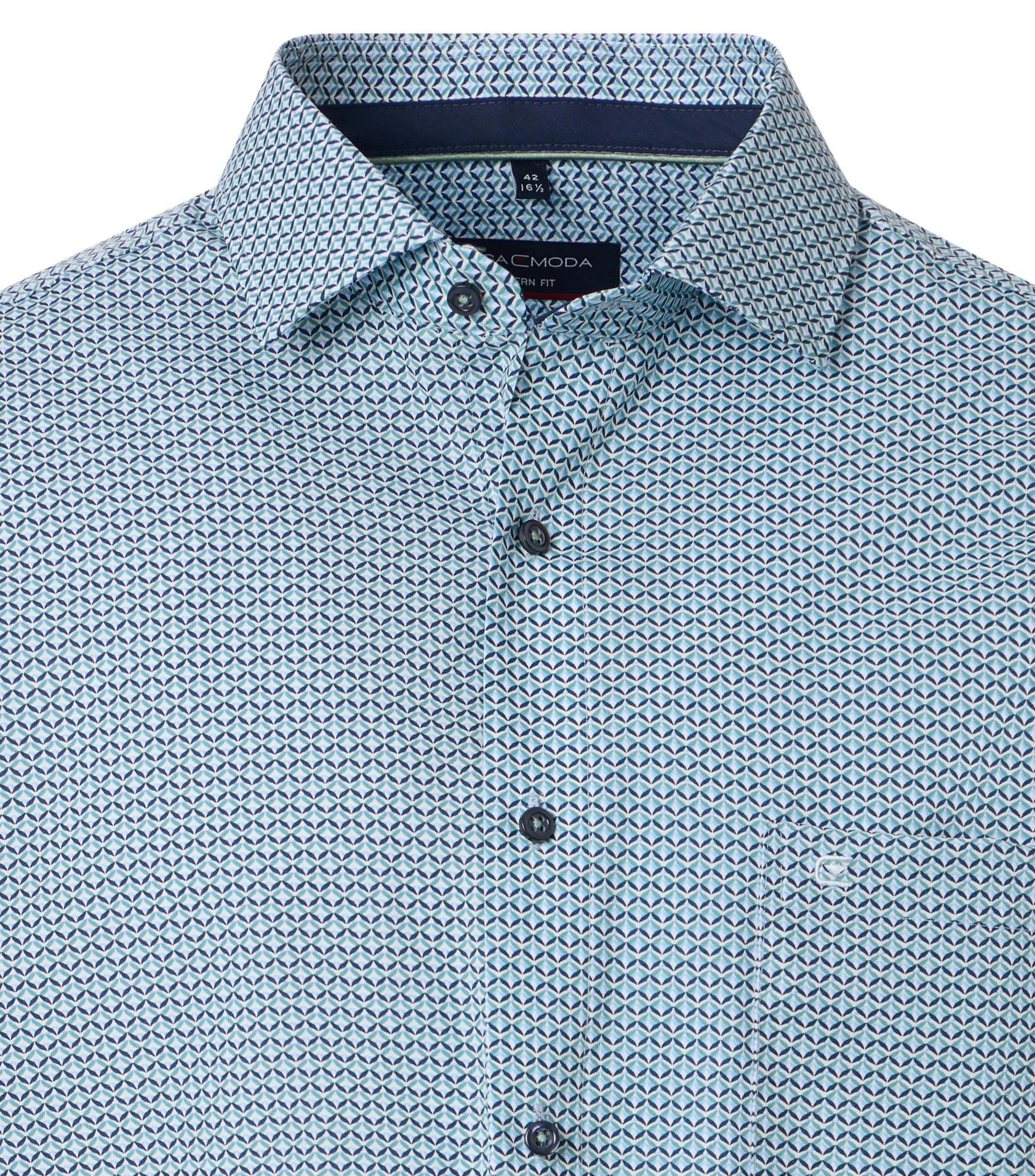 Ein Businesshemd im Print Muster in der Farbe Grün