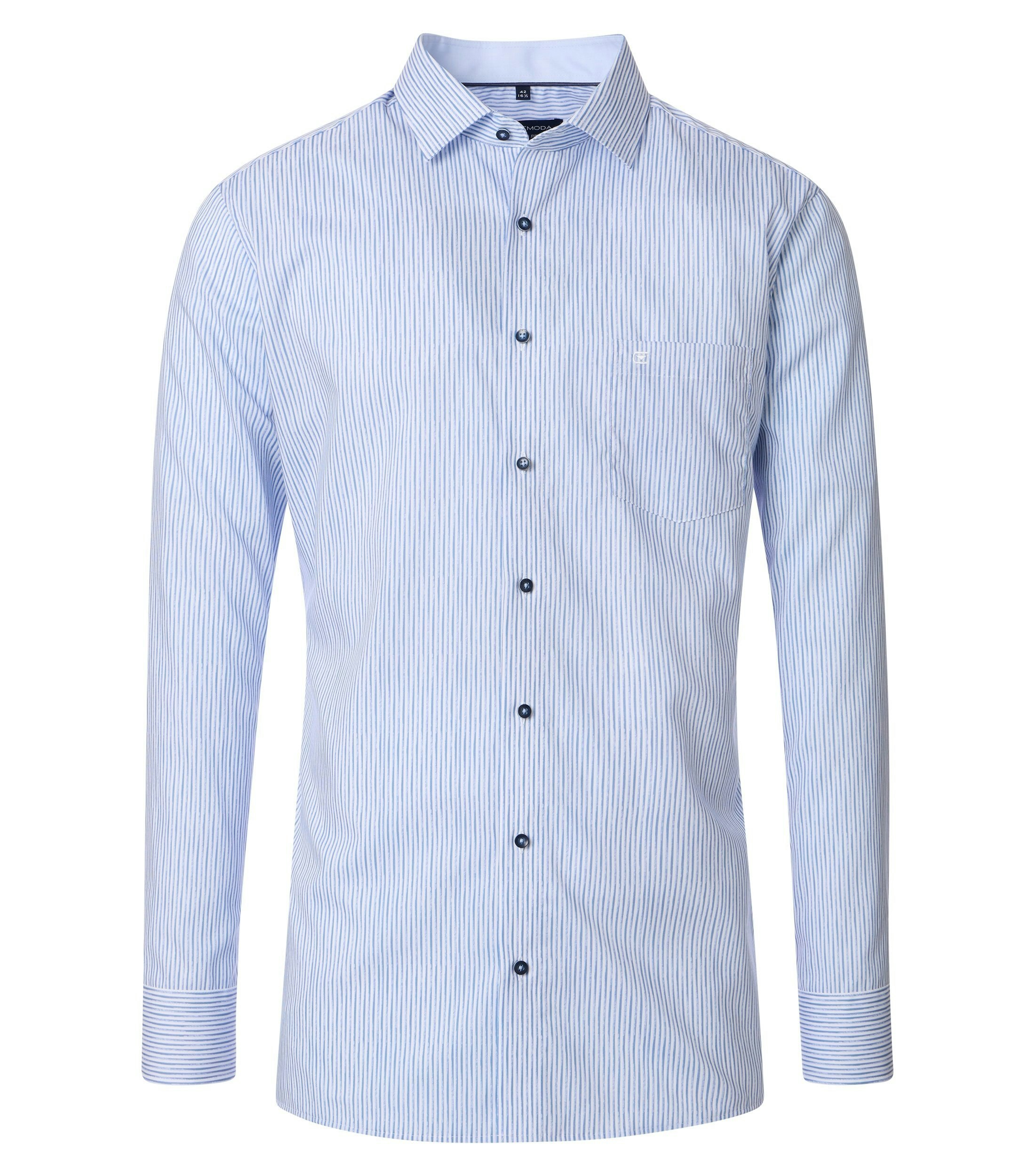Ein Businesshemd im gestreift Muster in der Farbe Blau