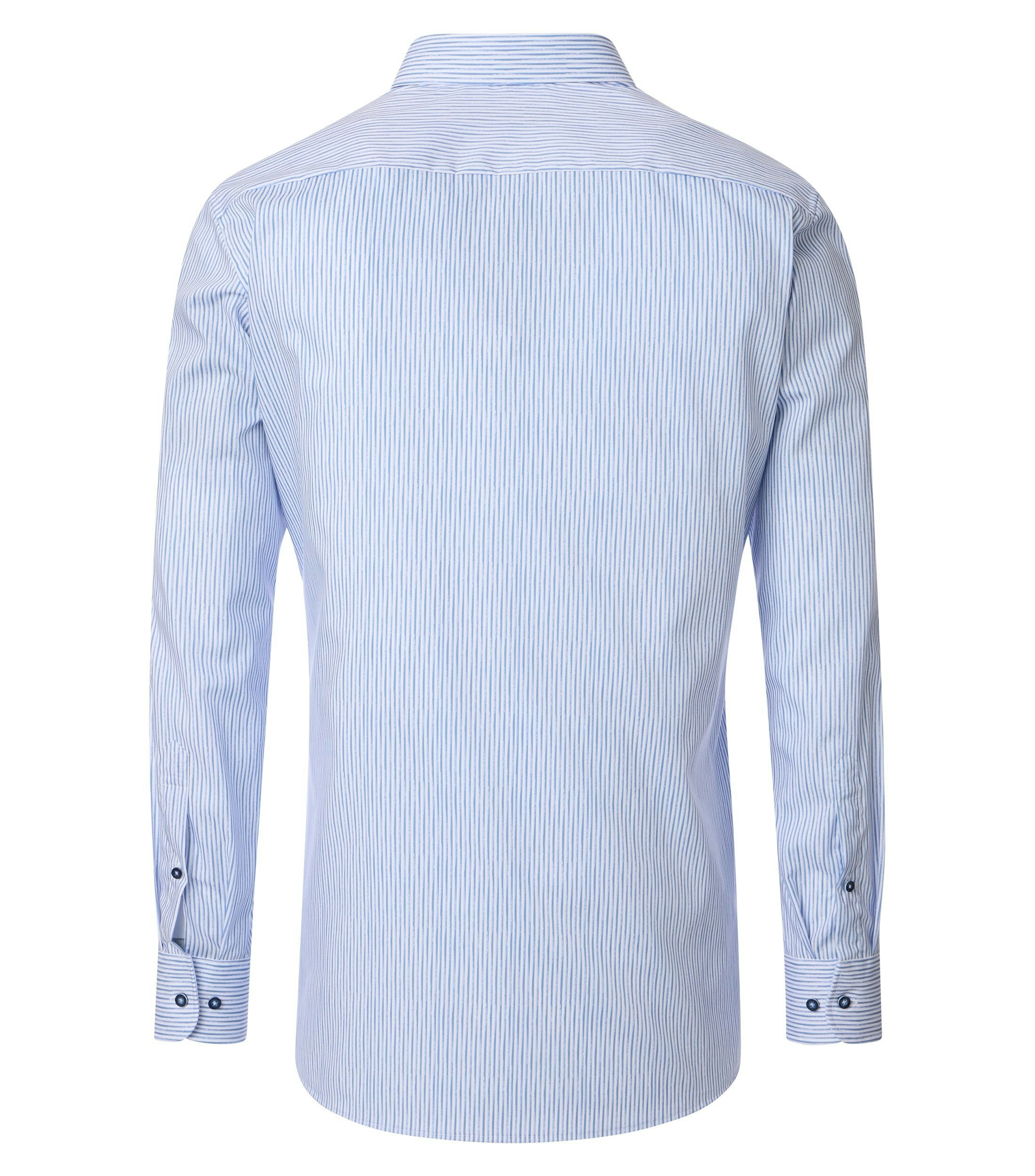 Ein Businesshemd im gestreift Muster in der Farbe Blau