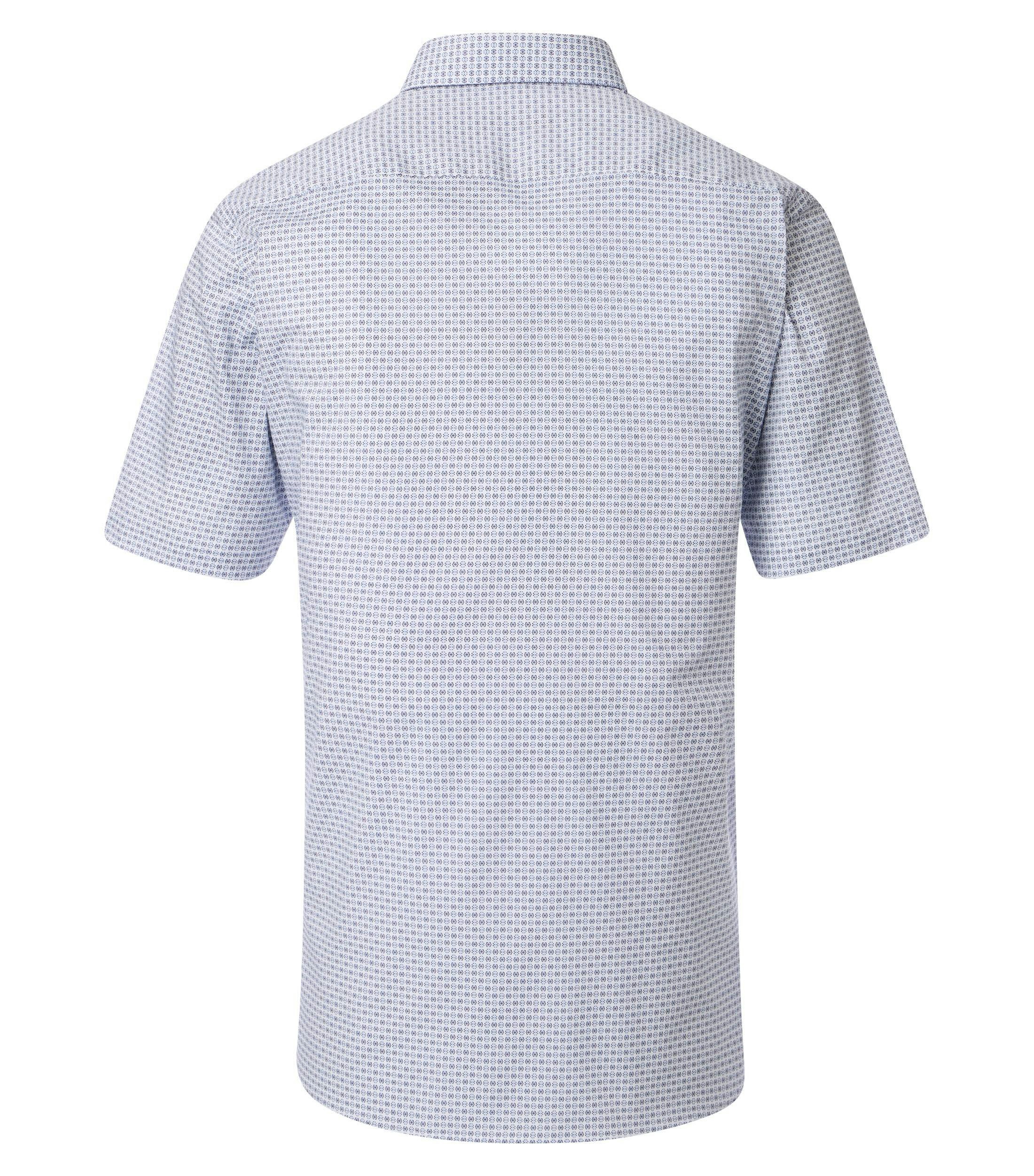 Ein Businesshemd im Print Muster in der Farbe Blau