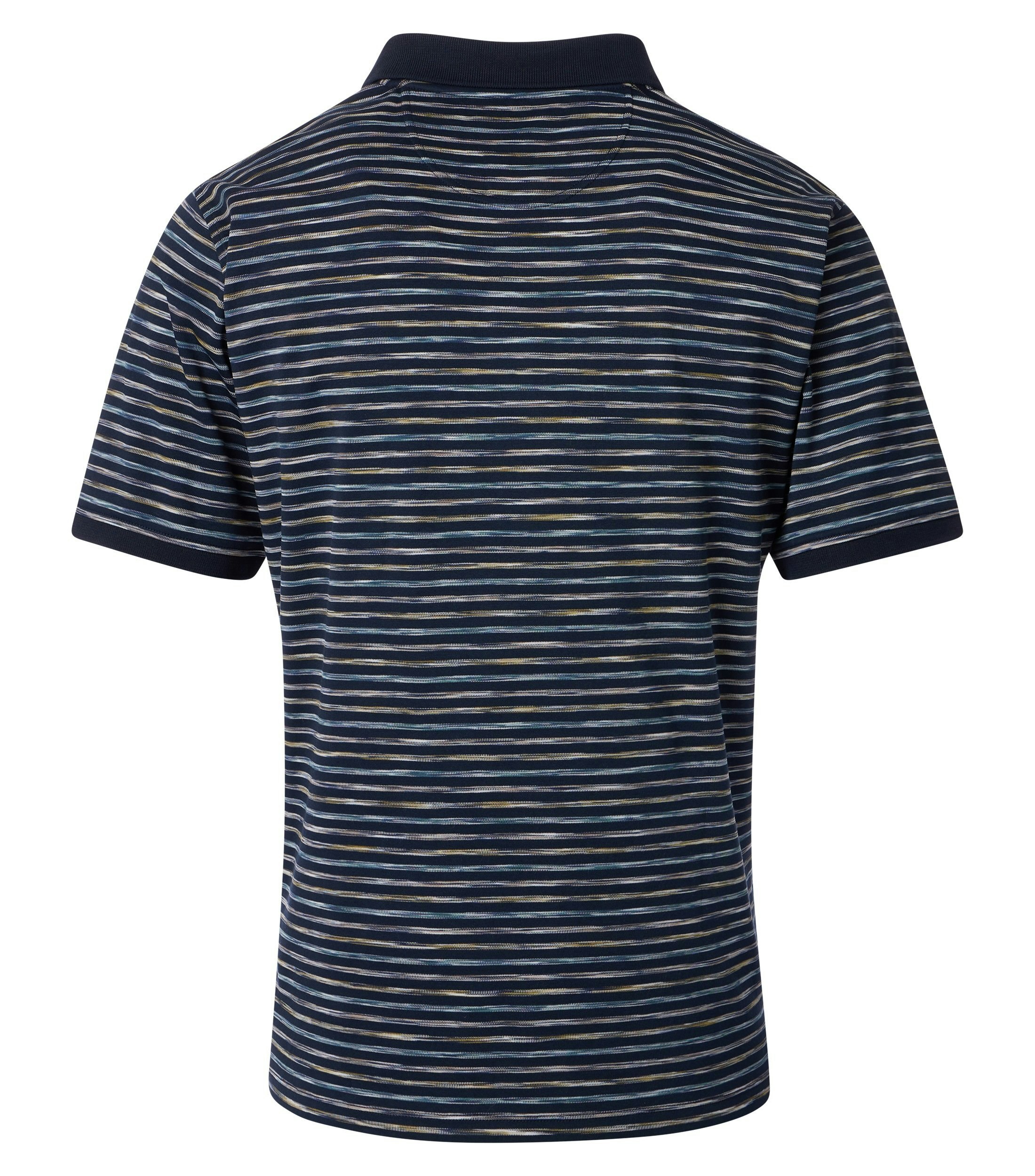 Ein Polo-Shirt im gestreift Muster in der Farbe Dunkelblau