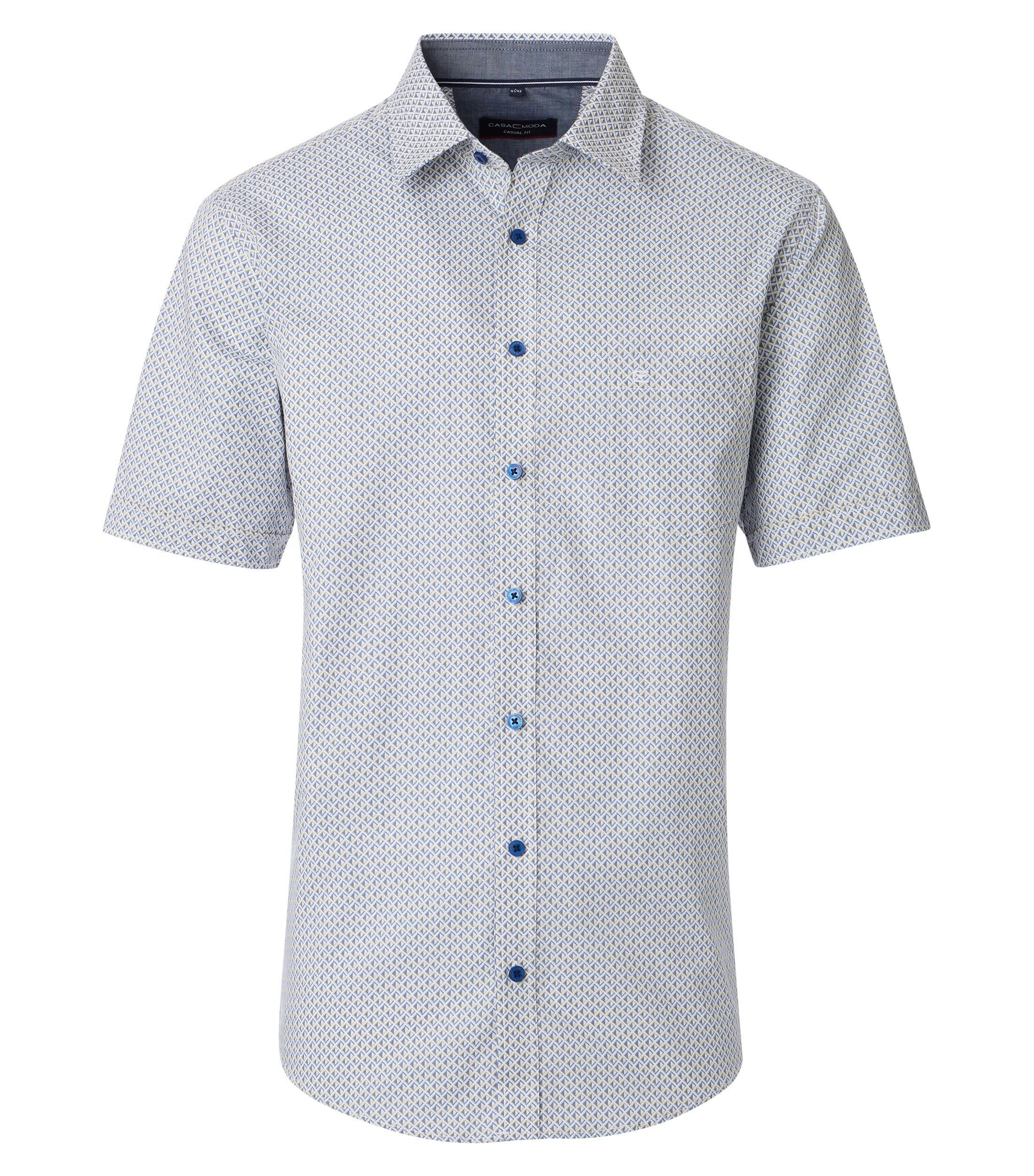 Ein Freizeithemd im Print Muster in der Farbe graues Mittelblau