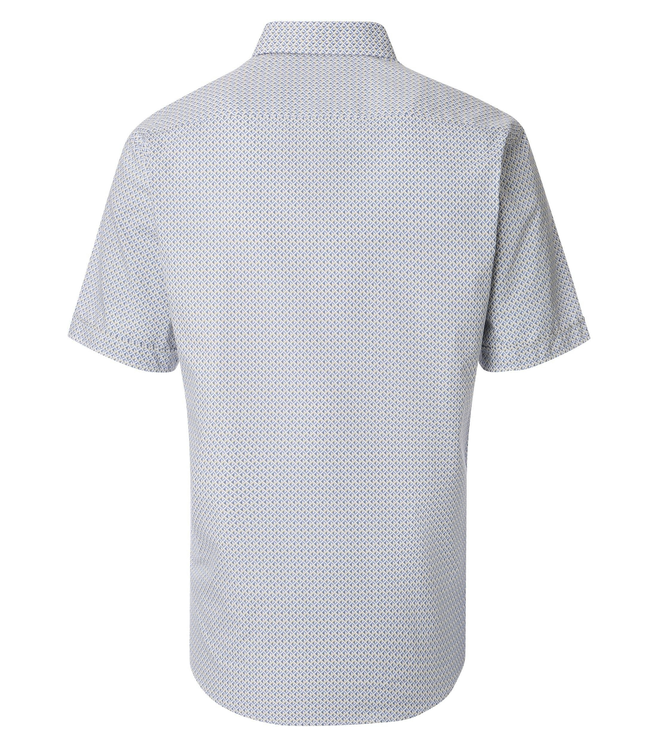 Ein Freizeithemd im Print Muster in der Farbe graues Mittelblau