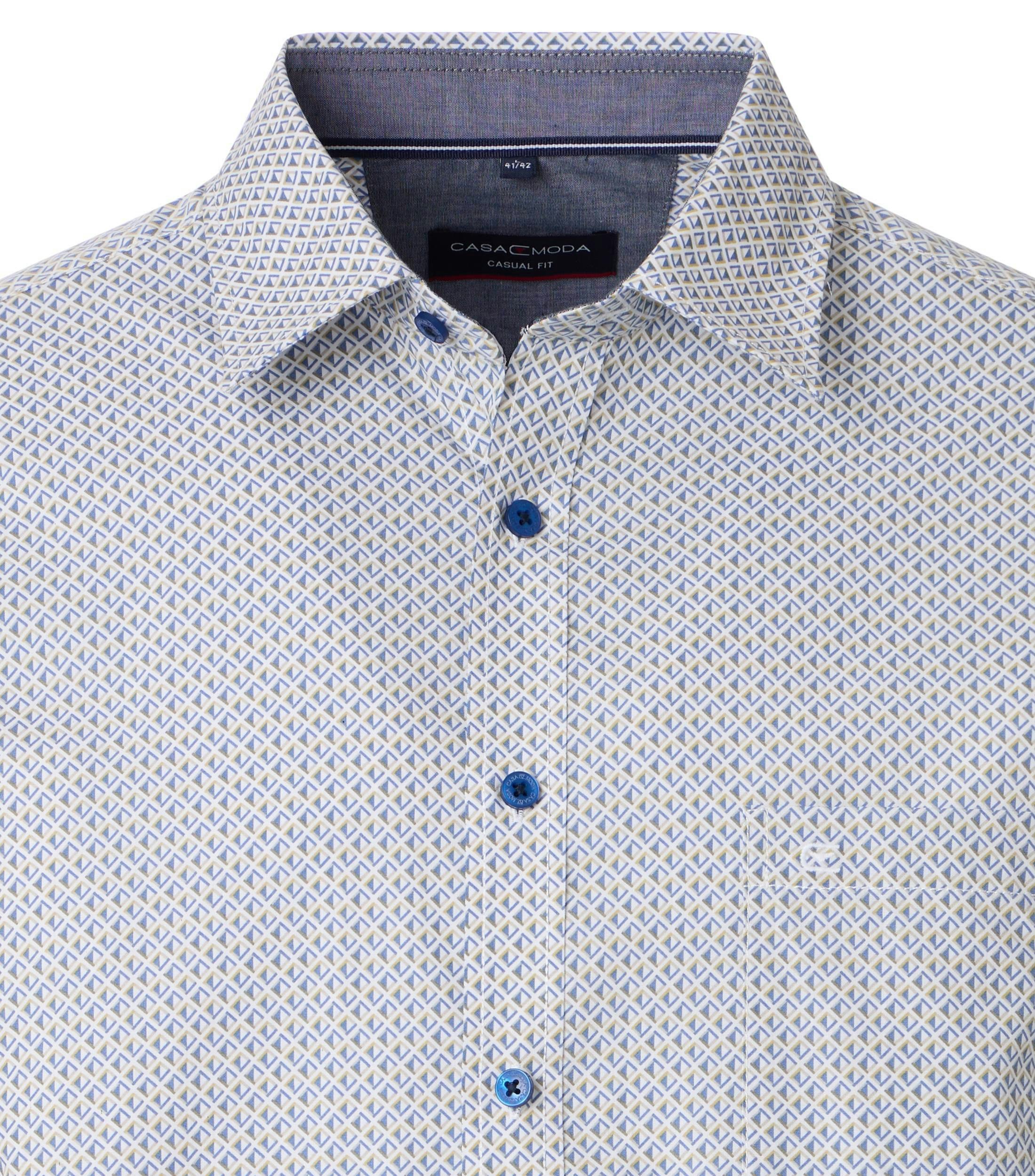 Ein Freizeithemd im Print Muster in der Farbe graues Mittelblau