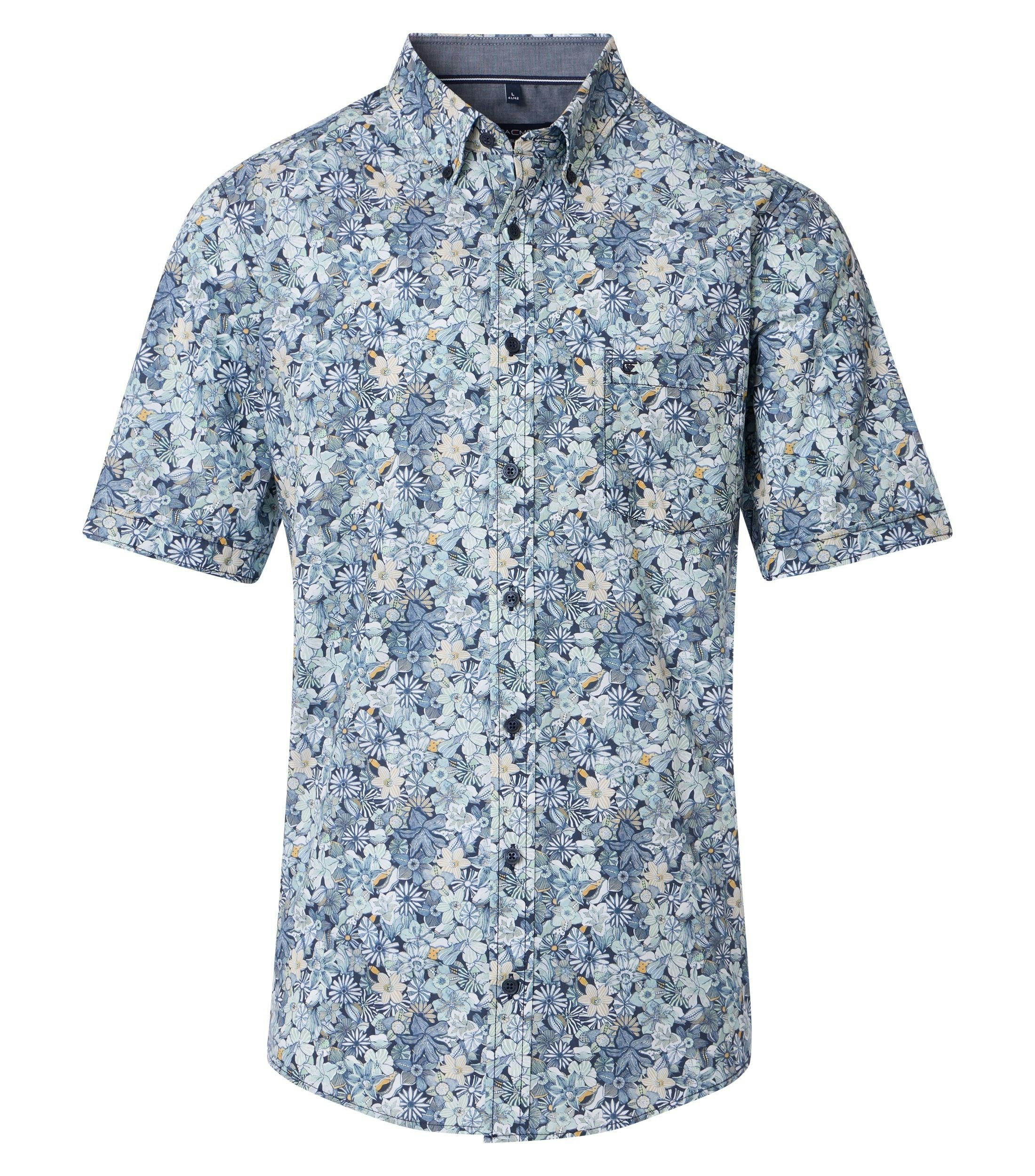 Ein Freizeithemd im Print Muster in der Farbe Grünblau