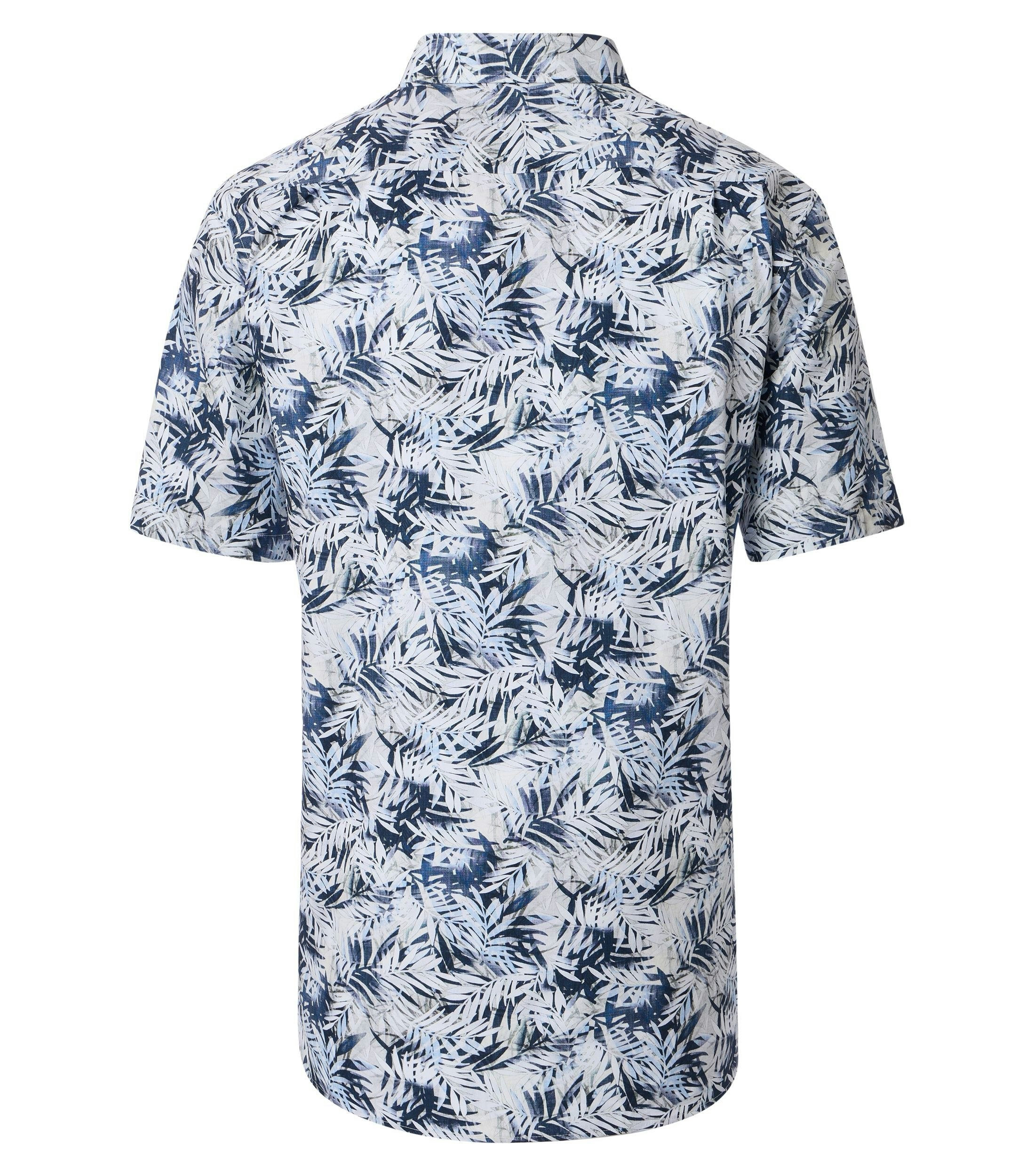 Ein Businesshemd im Print Muster in der Farbe Blau