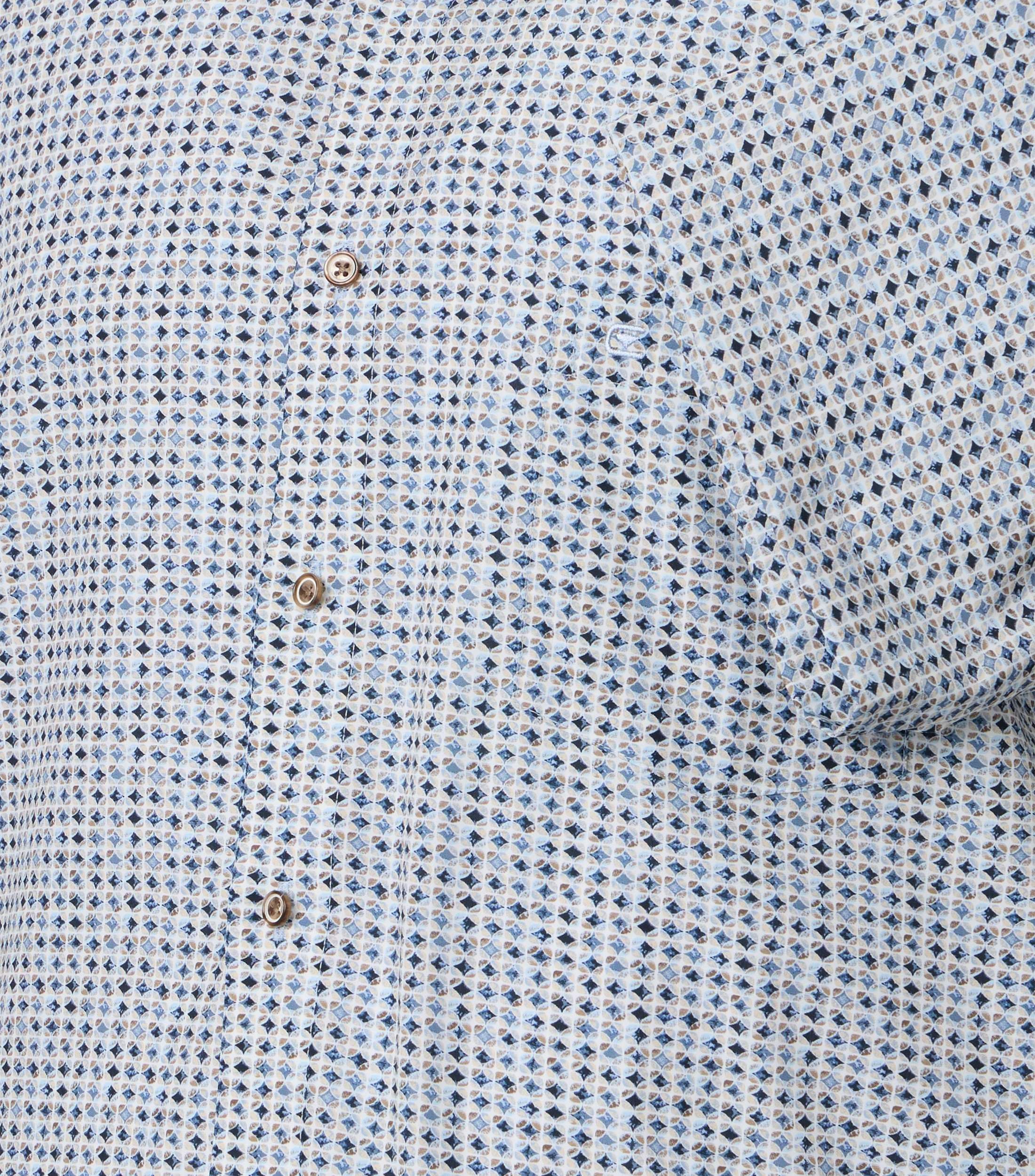 Ein Businesshemd im Print Muster in der Farbe Beige