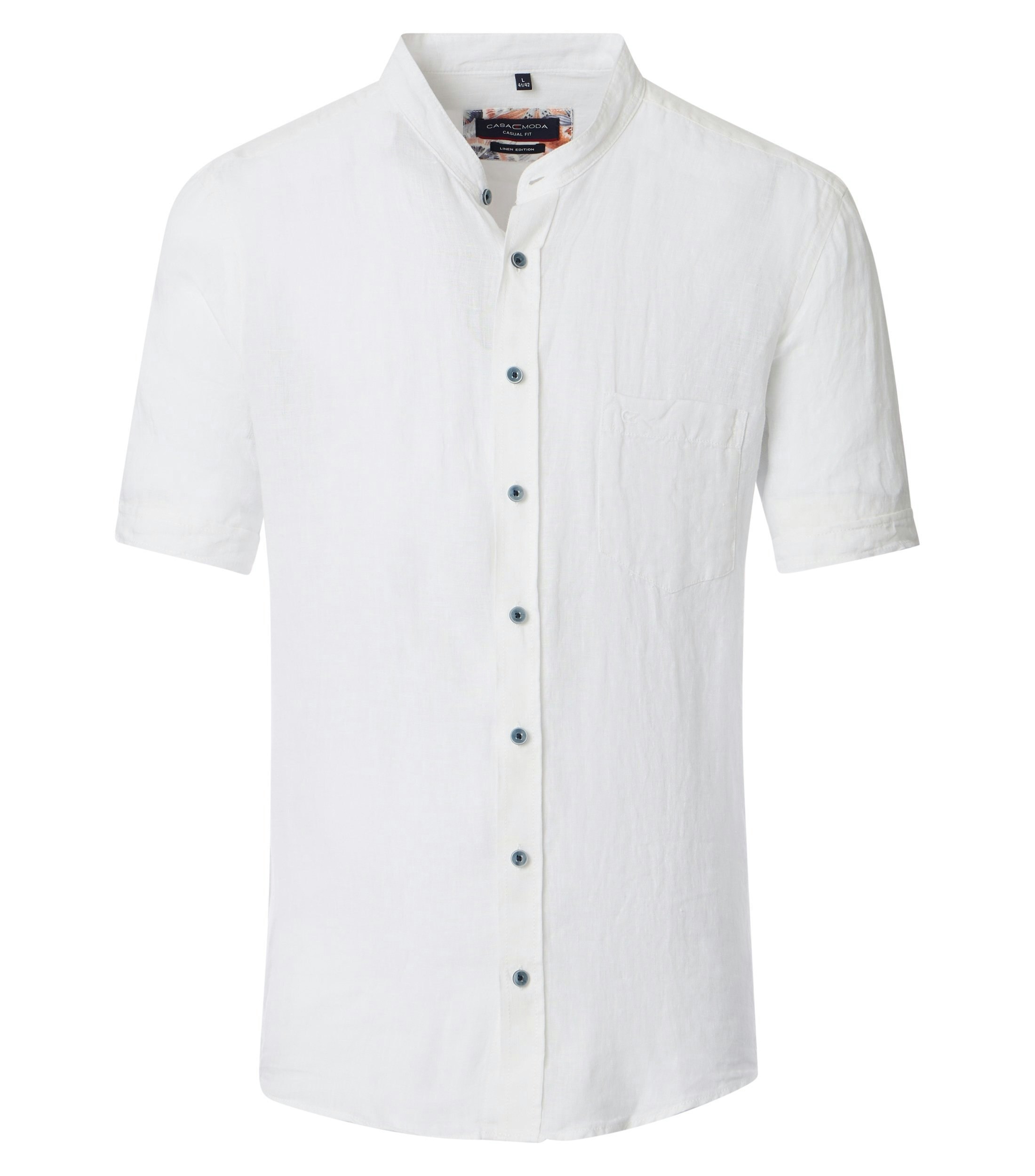 Ein Freizeithemd im uni Muster in der Farbe Weiß