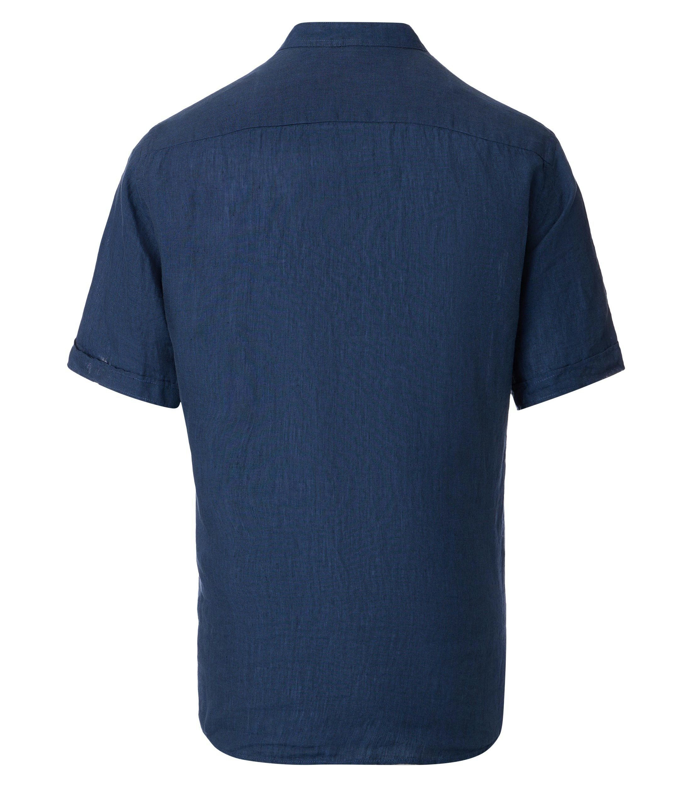 Ein Freizeithemd im uni Muster in der Farbe Dunkelblau