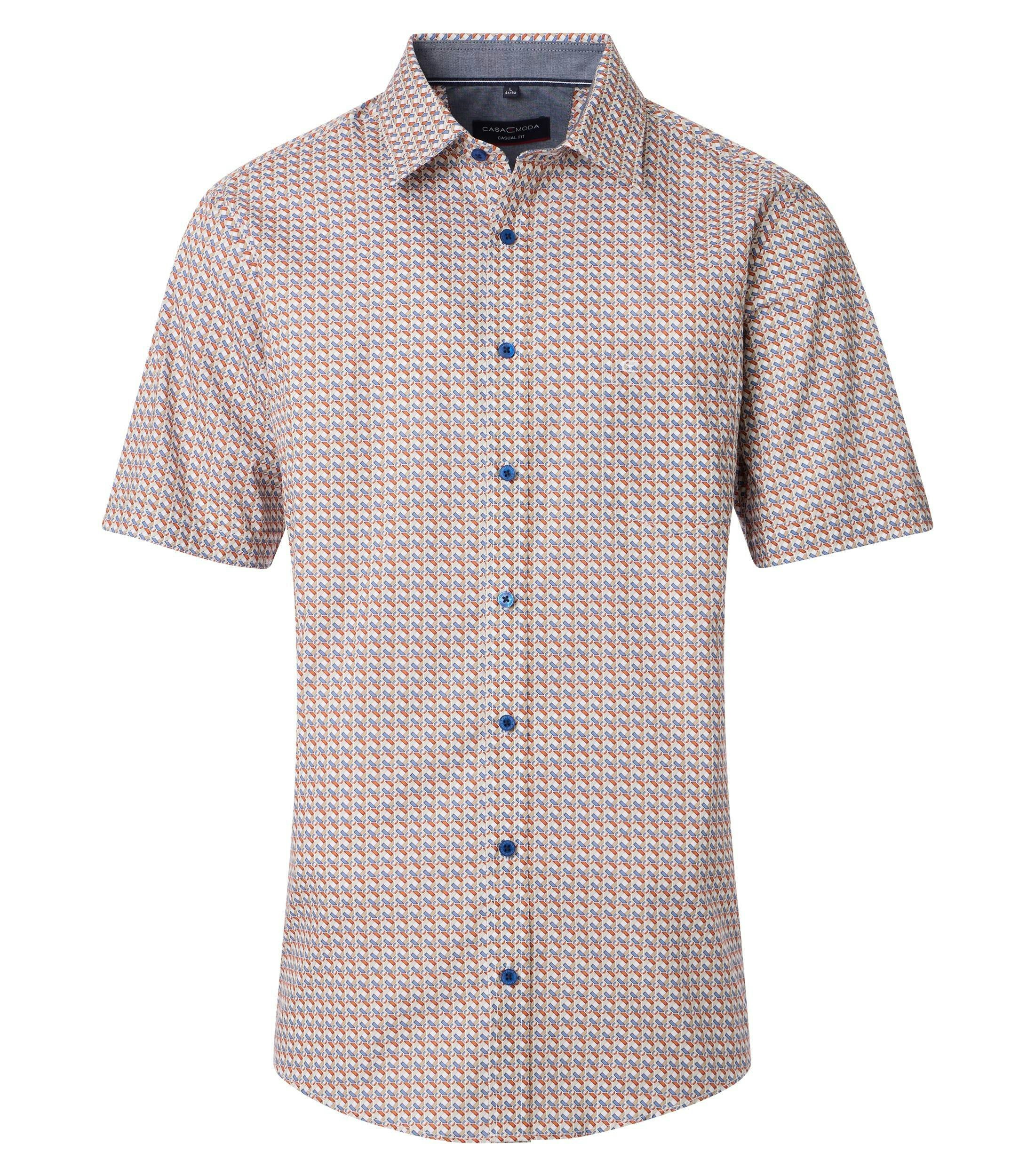 Ein Freizeithemd im Print Muster in der Farbe Orange