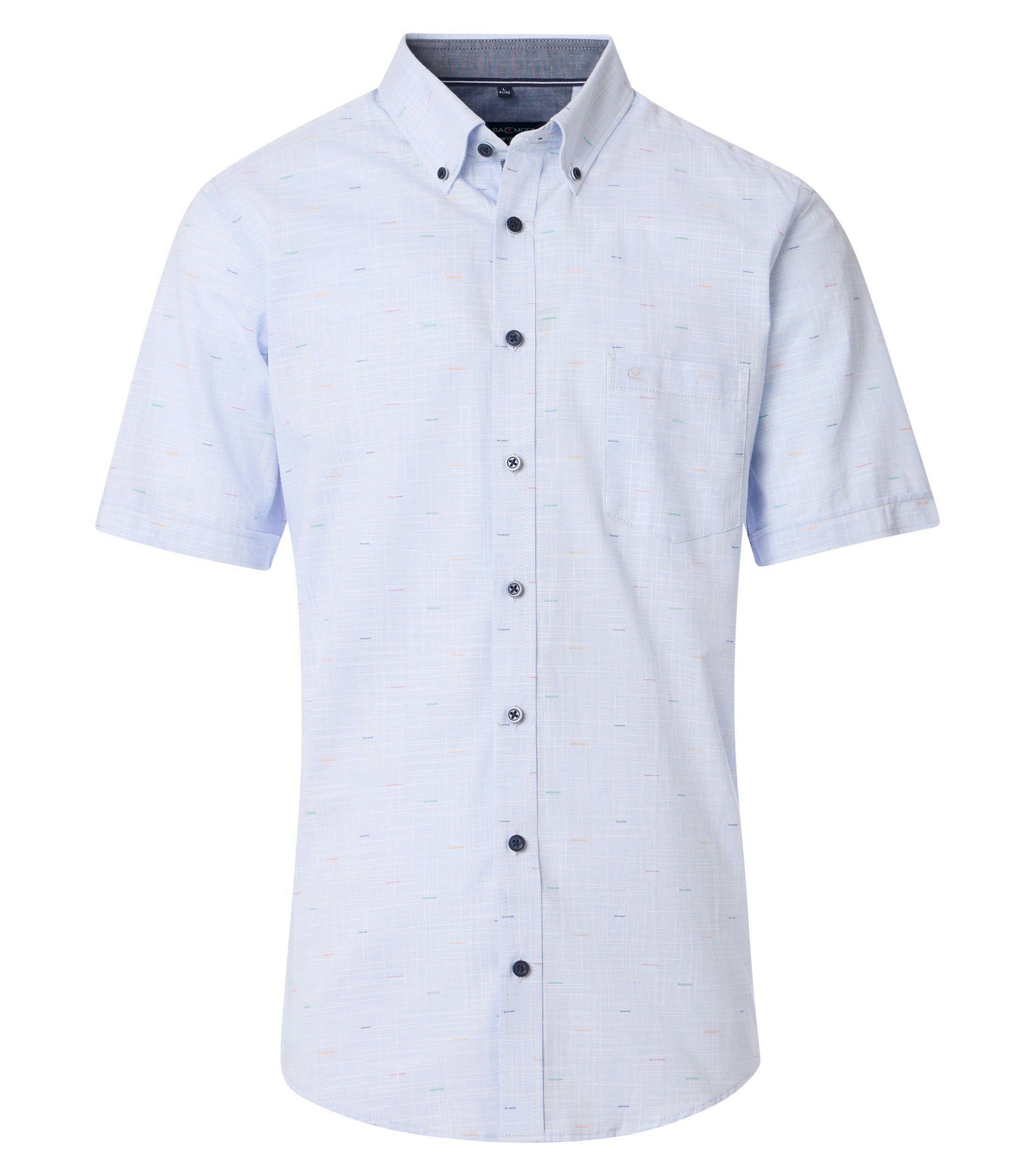 Ein Freizeithemd im uni Muster in der Farbe Hellblau