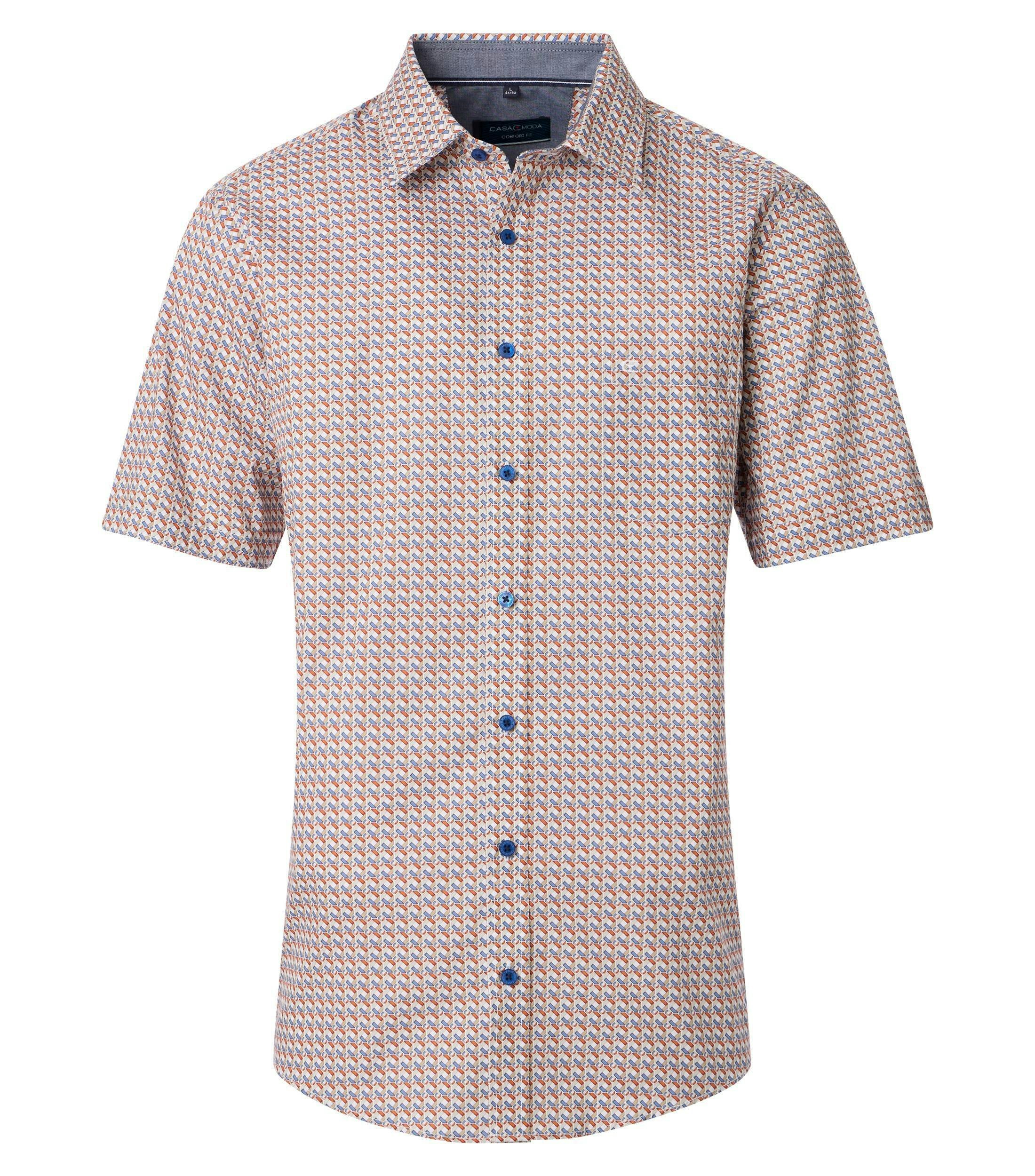 Ein Freizeithemd im Print Muster in der Farbe Orange
