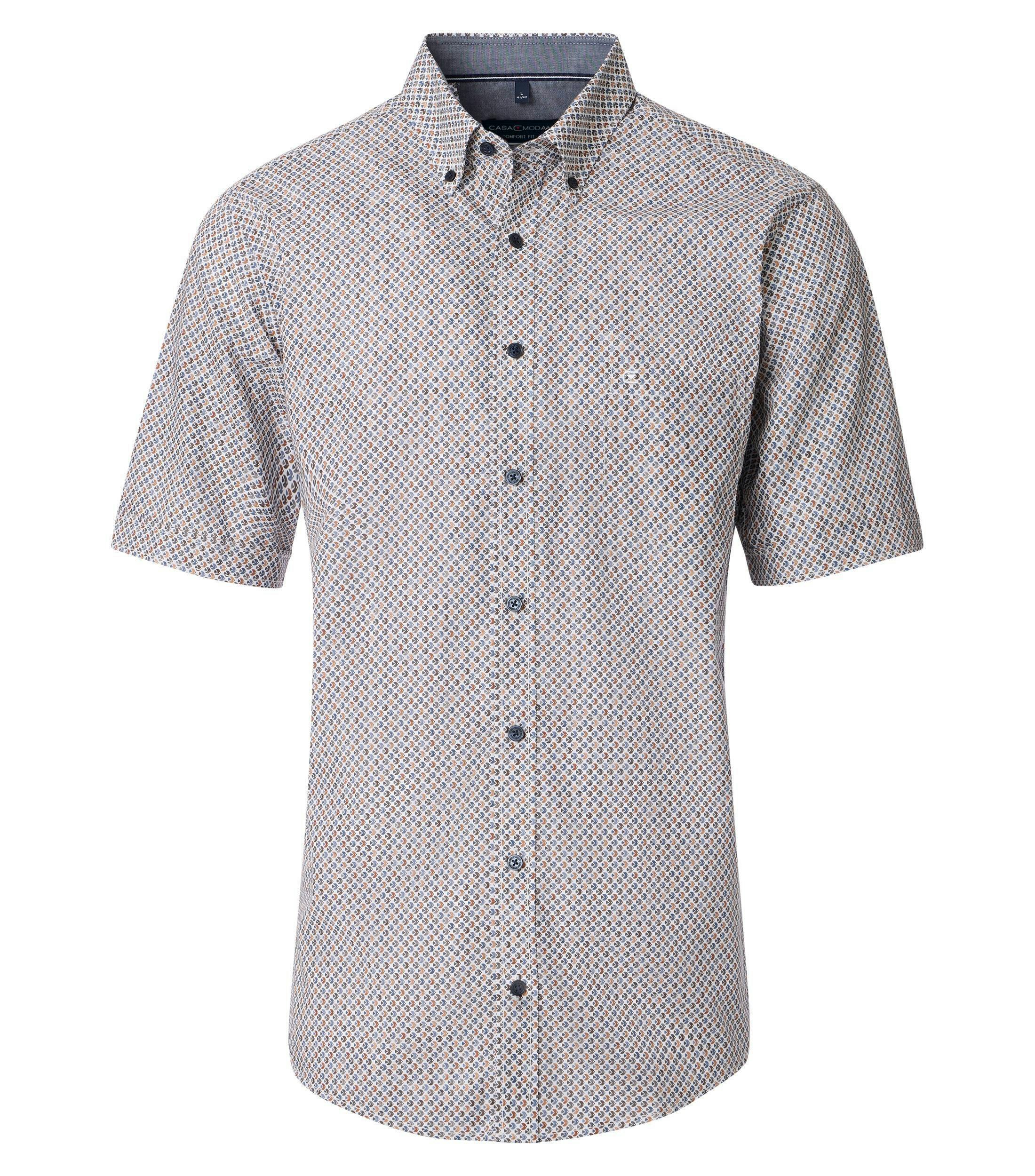 Ein Freizeithemd im Print Muster in der Farbe Orange