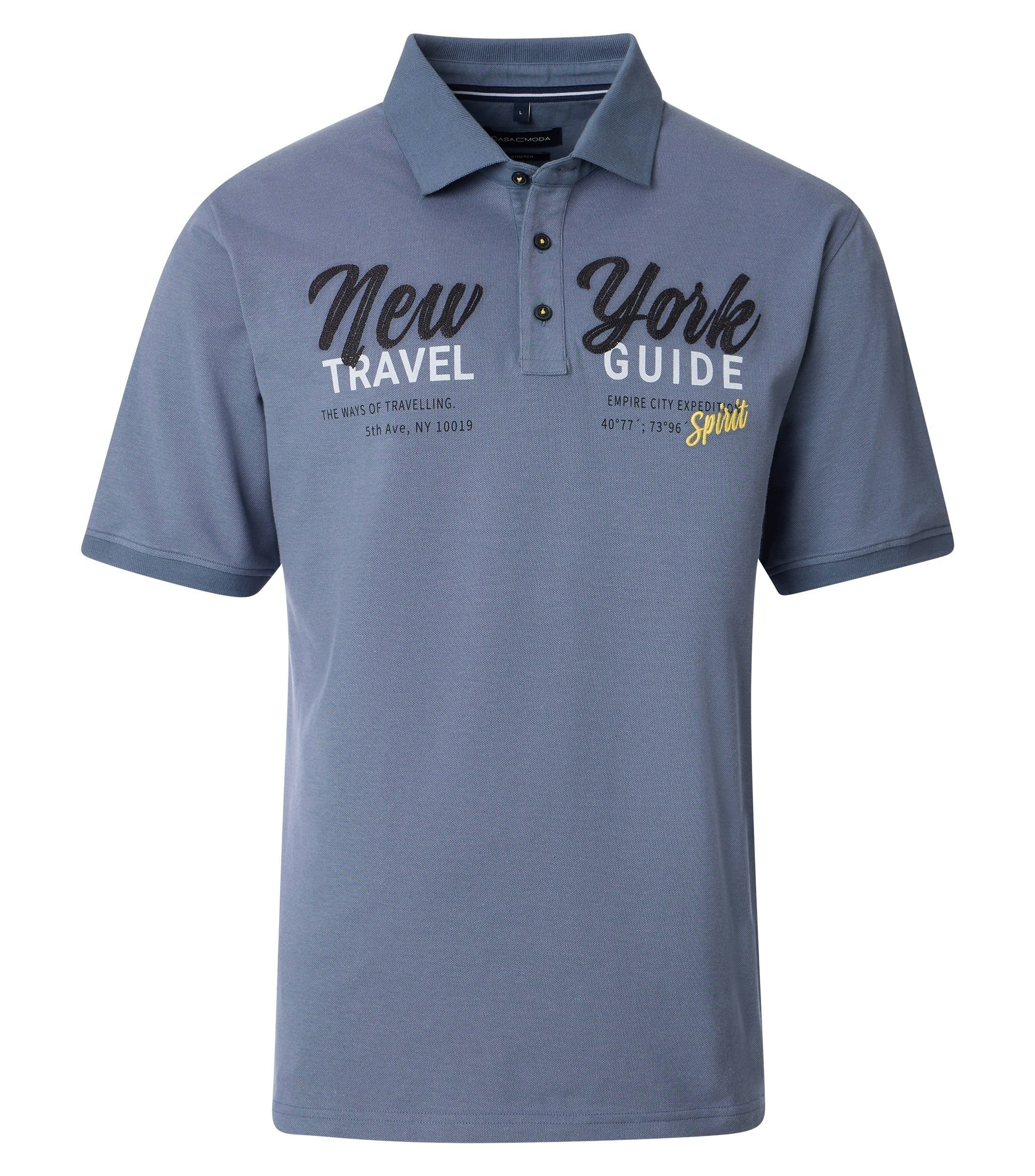 Polo-Shirt im Print-Muster in der Farbe Blau