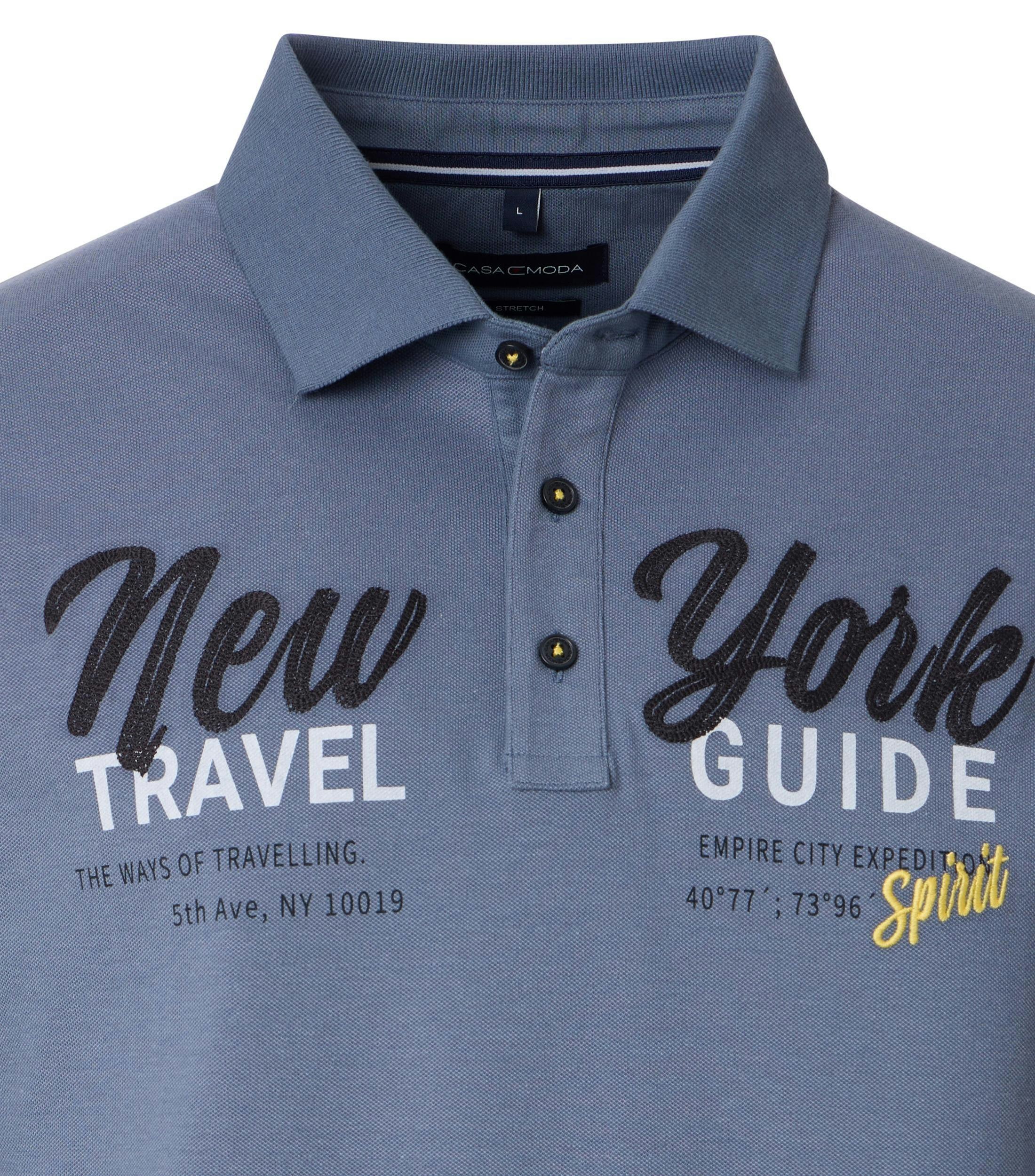 Polo-Shirt im Print-Muster in der Farbe Blau