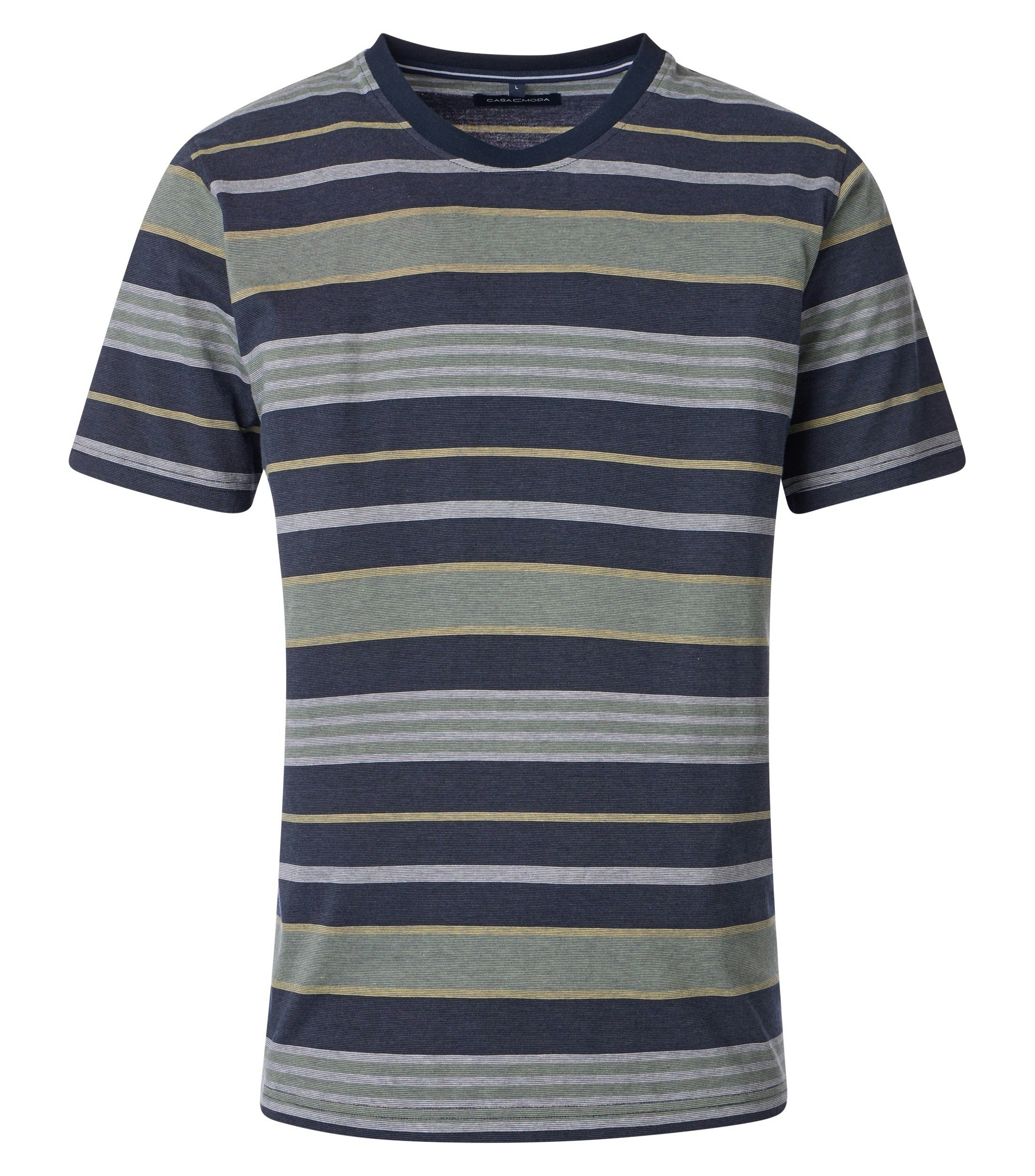 Ein T-Shirt im gestreift Muster in der Farbe Grün