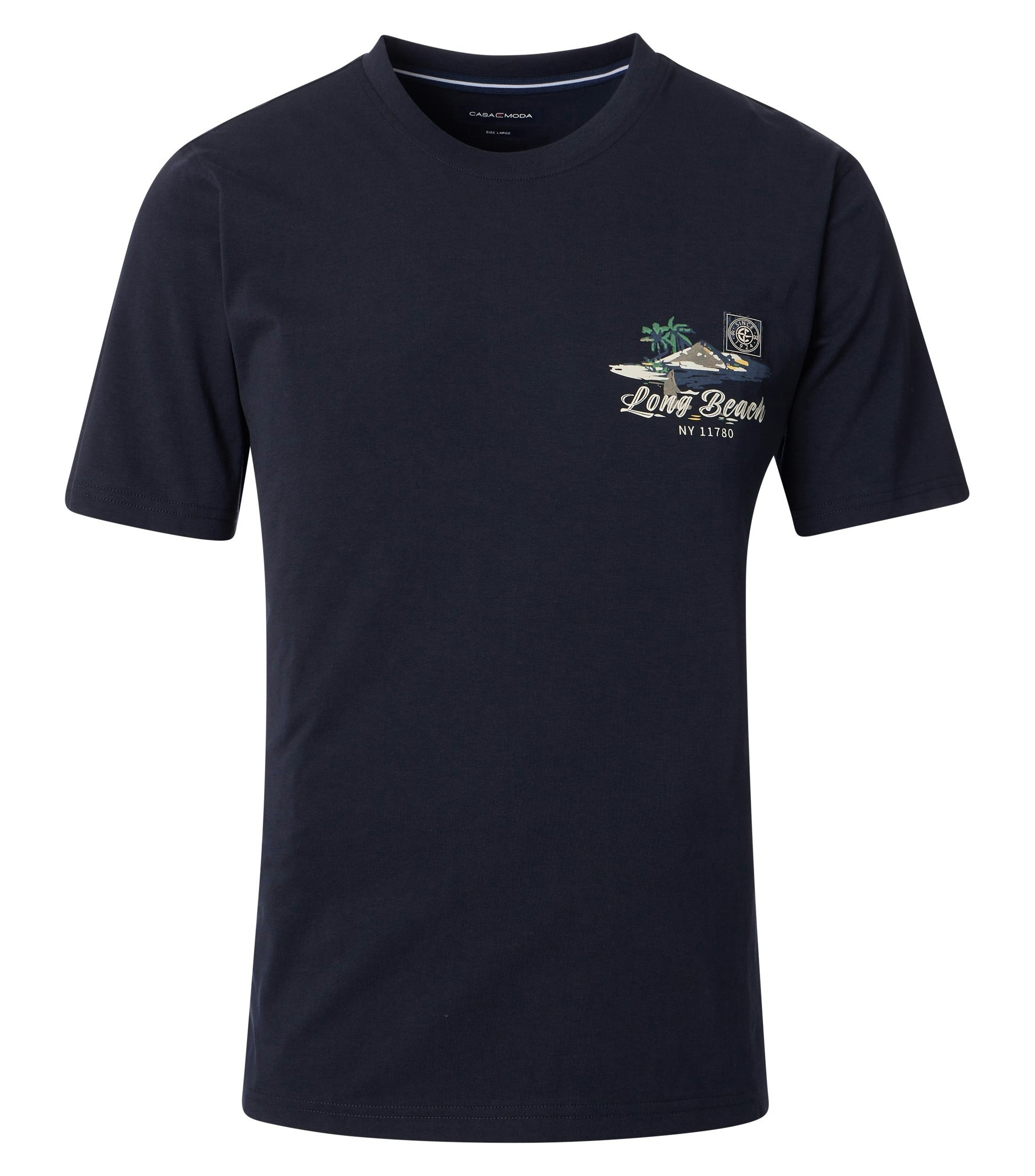 Ein T-Shirt im uni Muster in der Farbe Dunkelblau