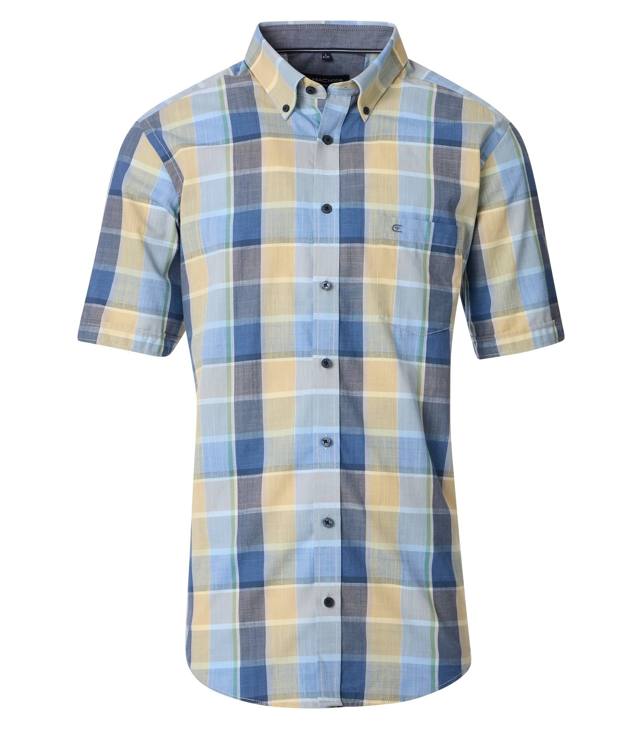 Ein Freizeithemd im kariert Muster in der Farbe Blau