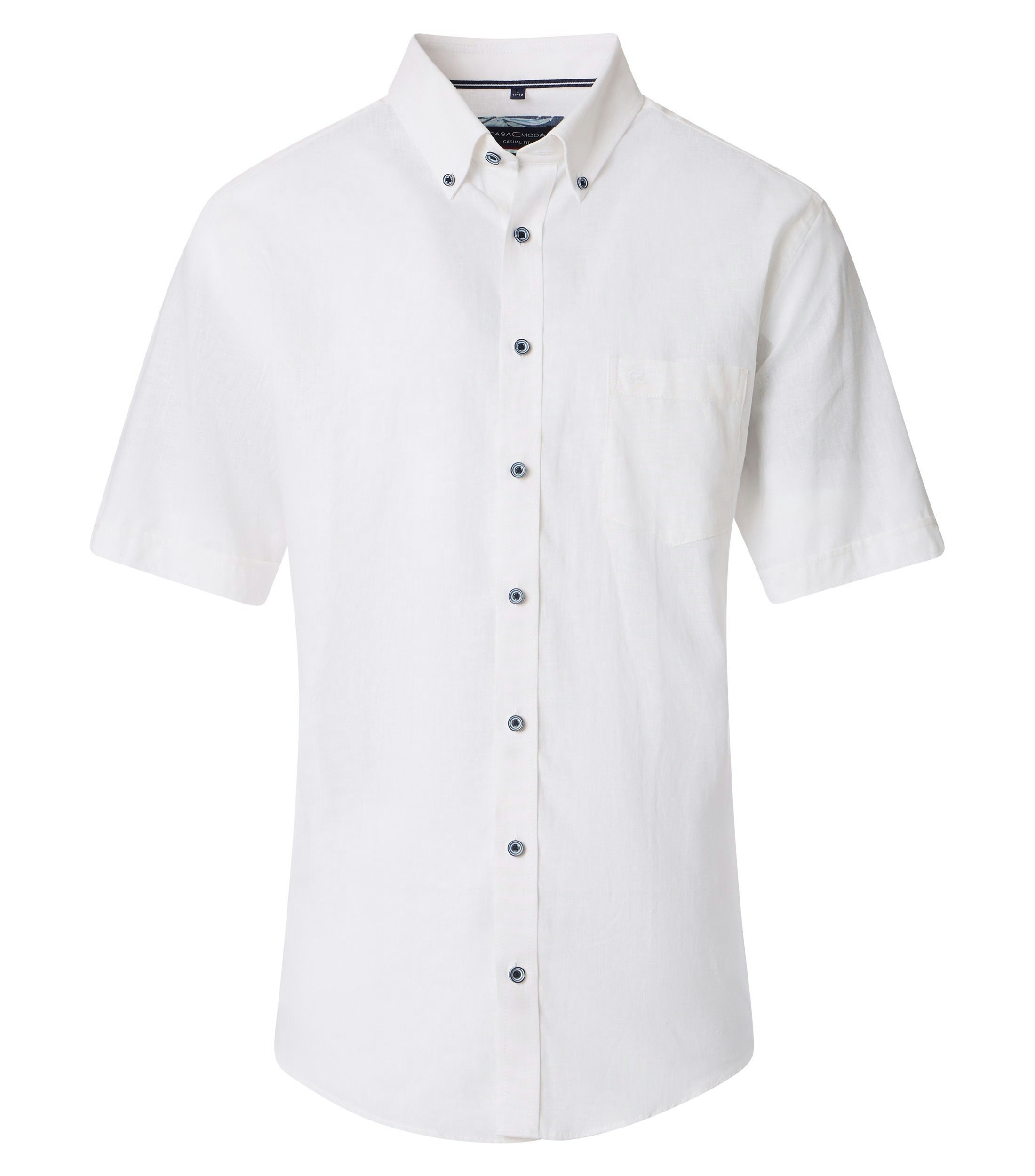 Ein Freizeithemd im uni Muster in der Farbe Weiß