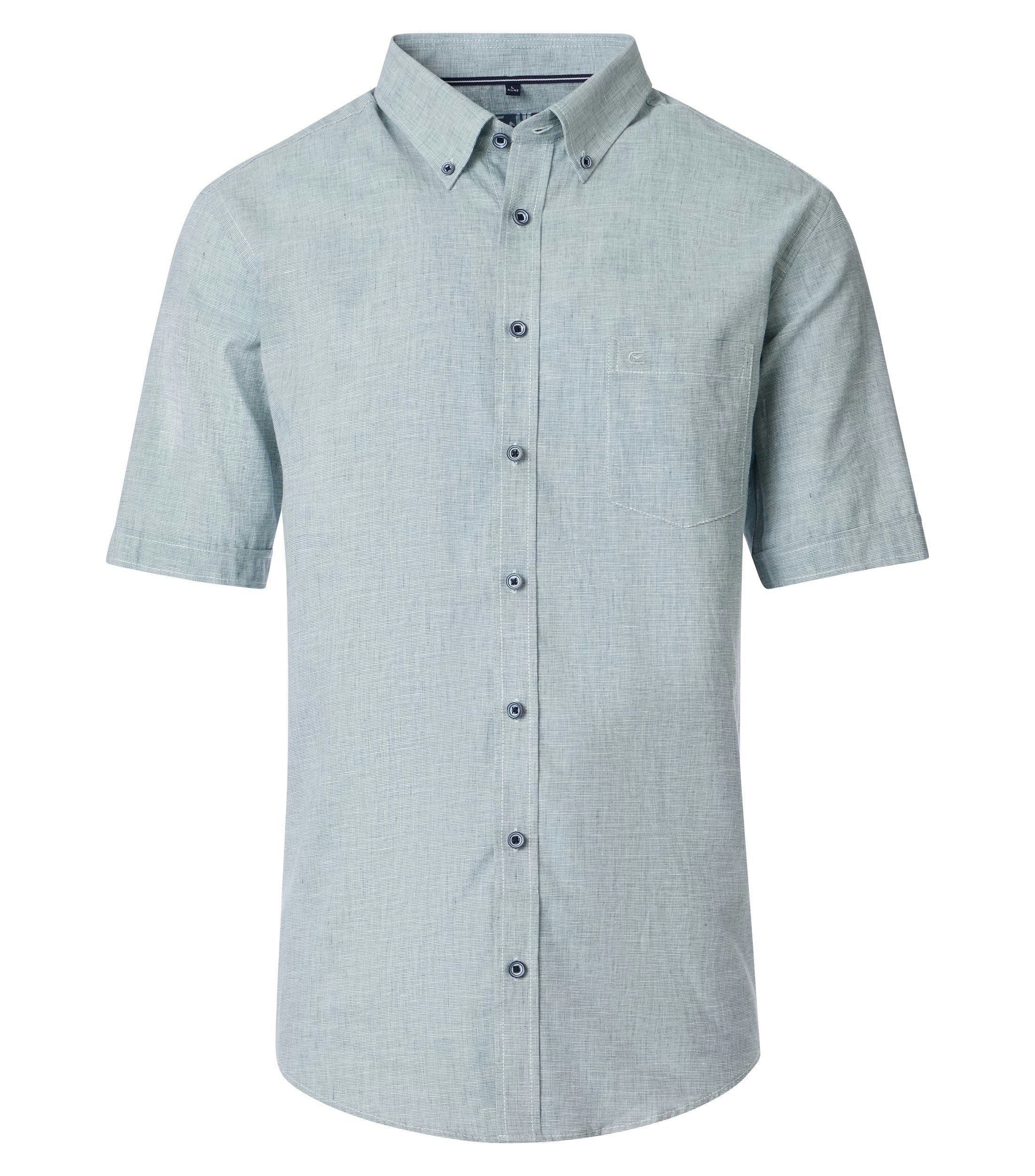 Ein Freizeithemd im uni Muster in der Farbe Mint