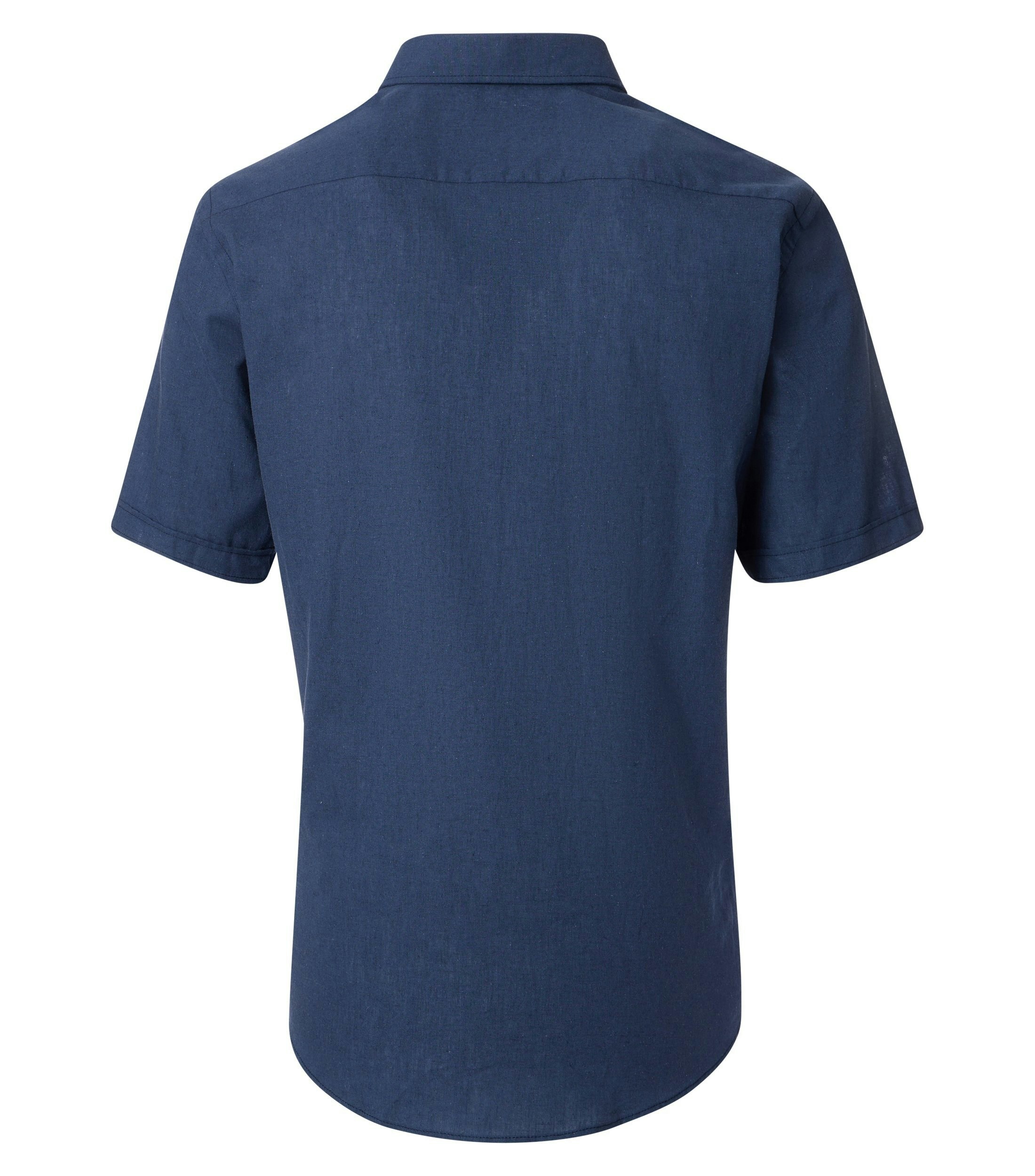 Ein Freizeithemd im uni Muster in der Farbe Dunkelblau