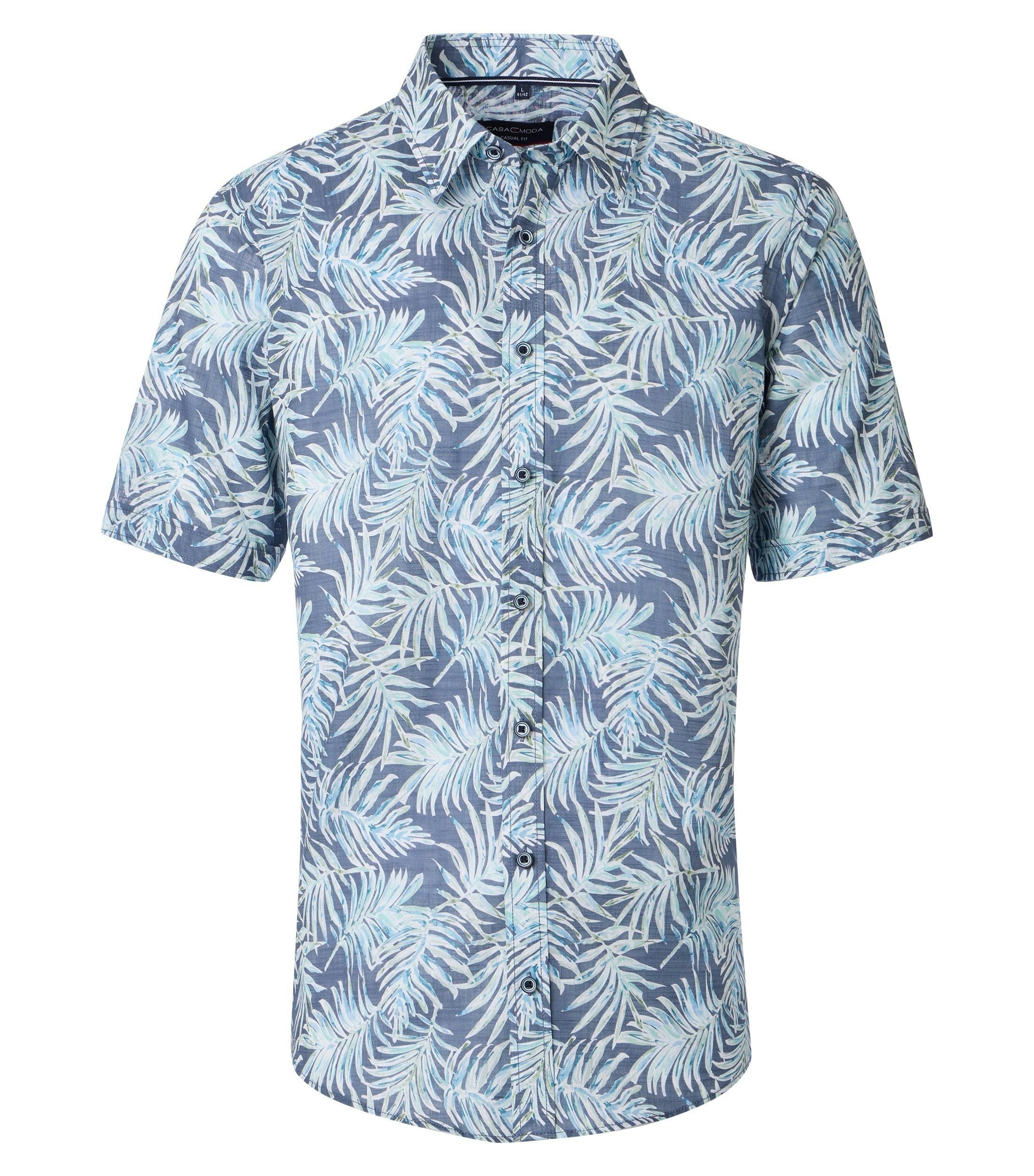 Ein Freizeithemd im Print Muster in der Farbe Blau