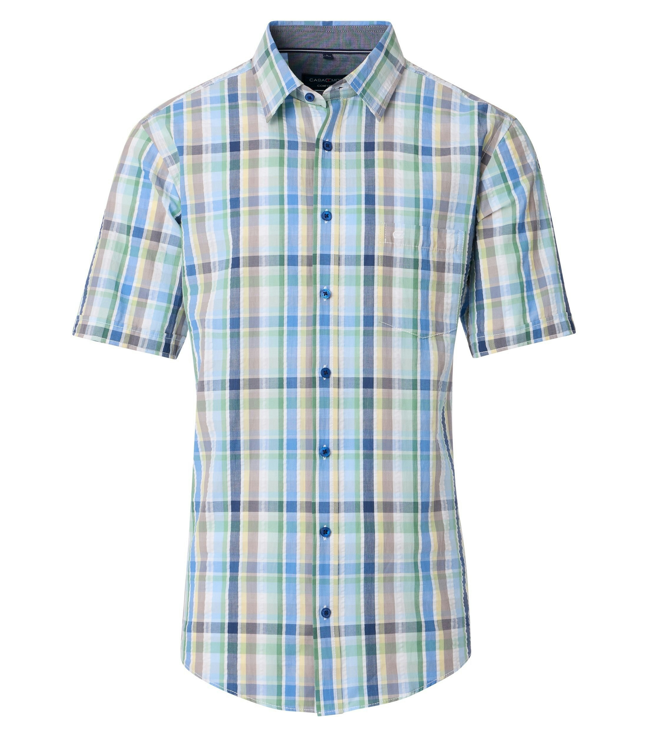 Ein Freizeithemd im kariert Muster in der Farbe Blau