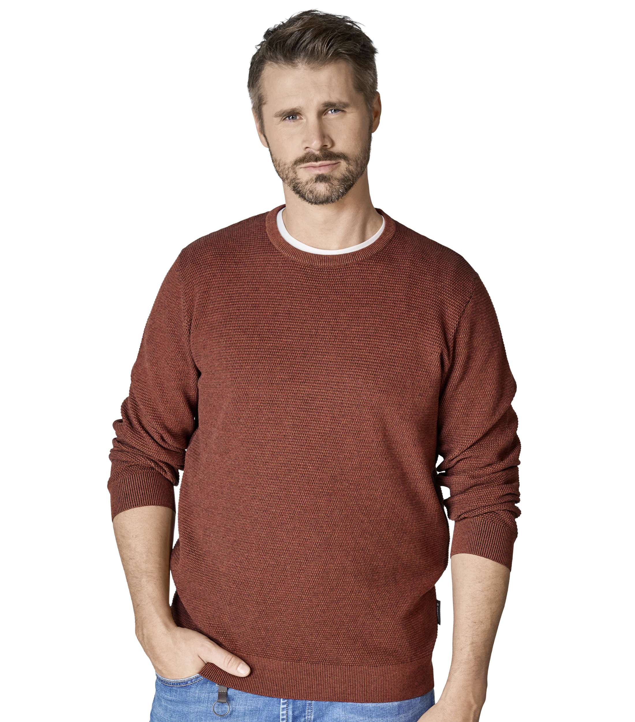 Pullover im unifarbenen Design in der Farbe Blutorange